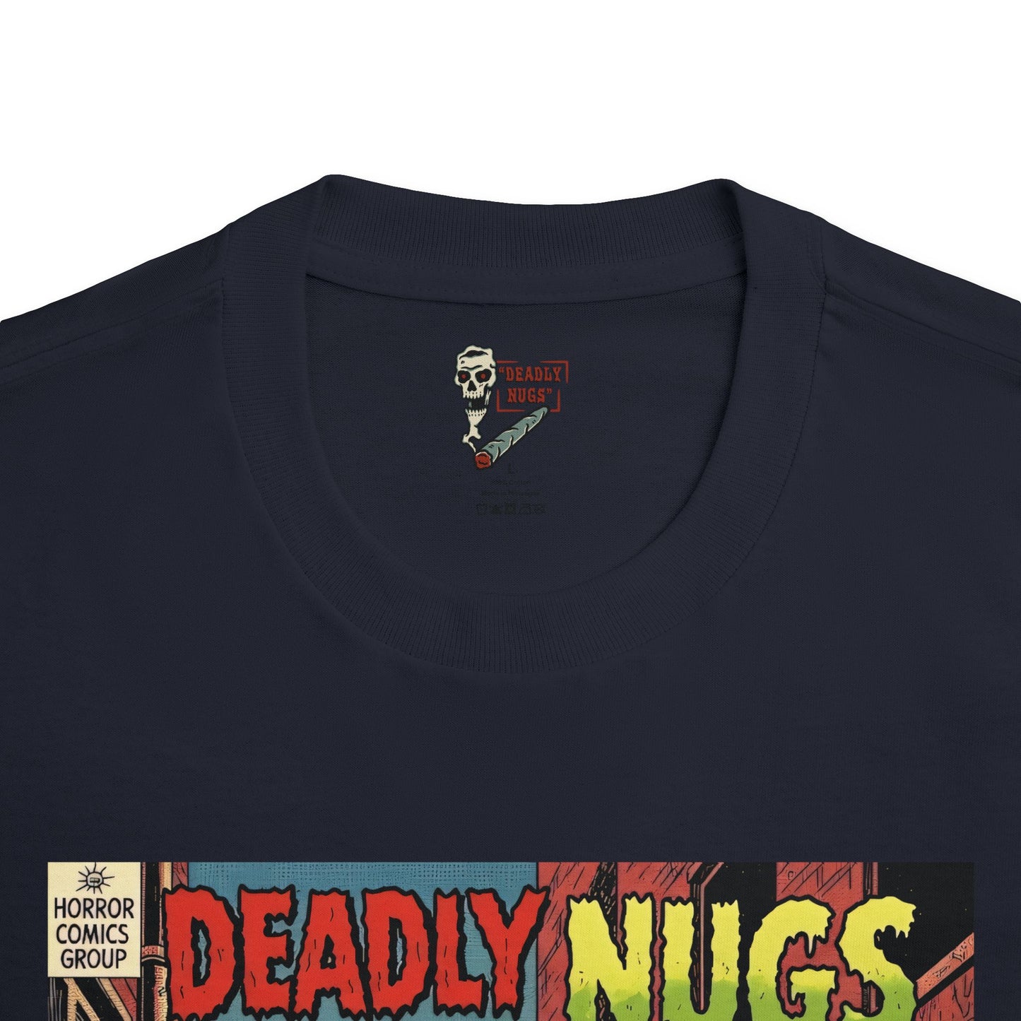 The Green Menace / Man Terrified by Back-alley Cannabis Encounter Graphic Tee / Vintage Horror Comic Style / 420 Underground Stoner Culture / DEADLY NUGS