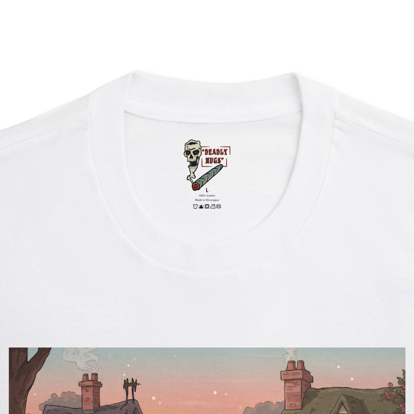 Highland Haven / Premium Unisex Graphic Tee Aesthetic Print Skeleton Ghost 420 / DEADLY NUGS