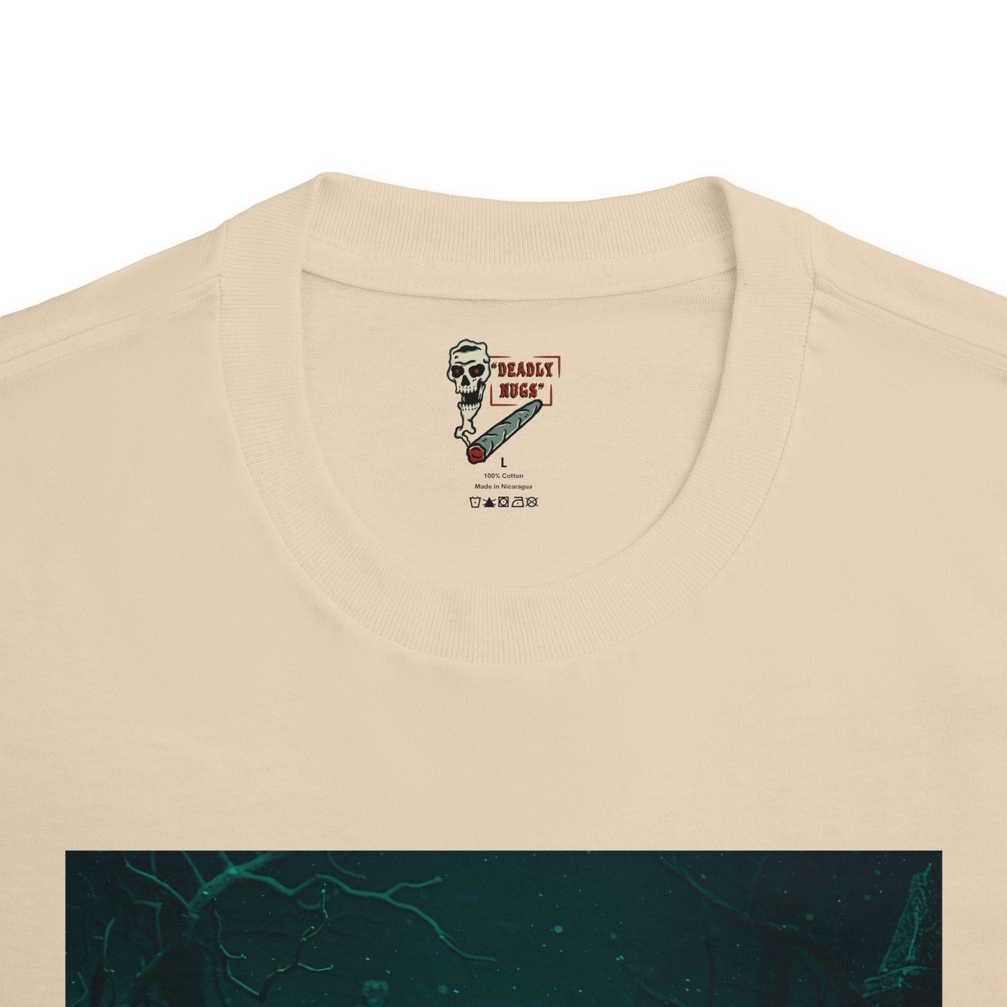 To the Grave / Skeletons with Cannabis in Graveyard Graphic Tee / Hyper-Realistic Eerie Character Art / 420 Underground Stoner Streetwear / DEADLY NUGS