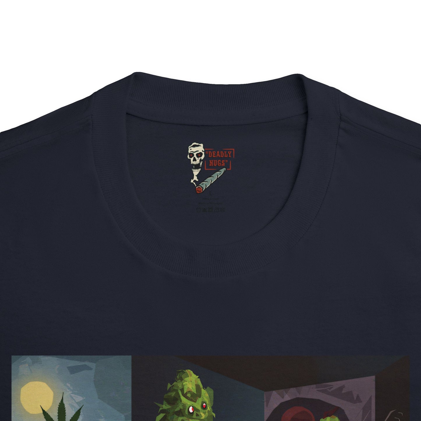 Bloom Doom / Bud Characters Ghost Skeleton Zombie Graphic Tee / Obscure Surreal Horror Art Picasso Style / 420 Underground Stoner Streetwear / DEADLY NUGS