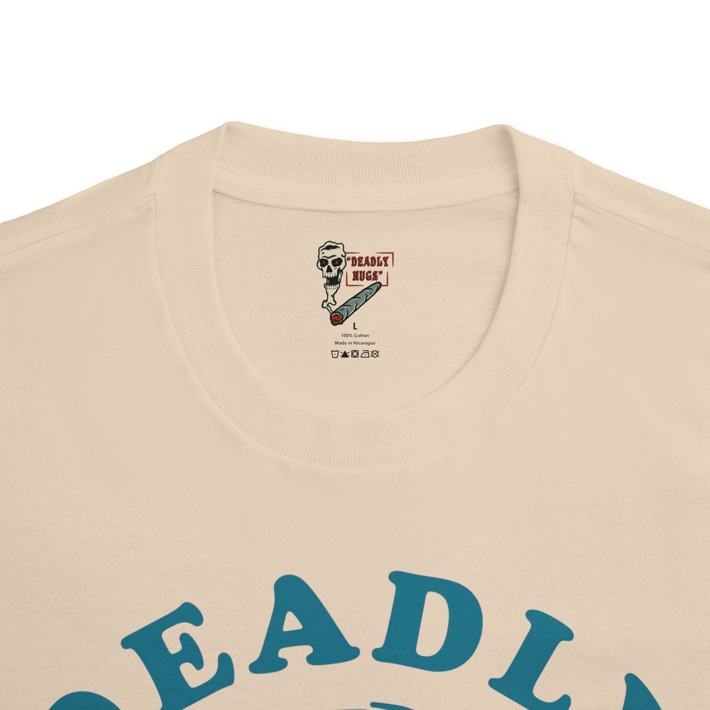 Flame in, Flame out / Premium Unisex Graphic Tee Blue Aesthetic Print Skull 420 / DEADLY NUGS