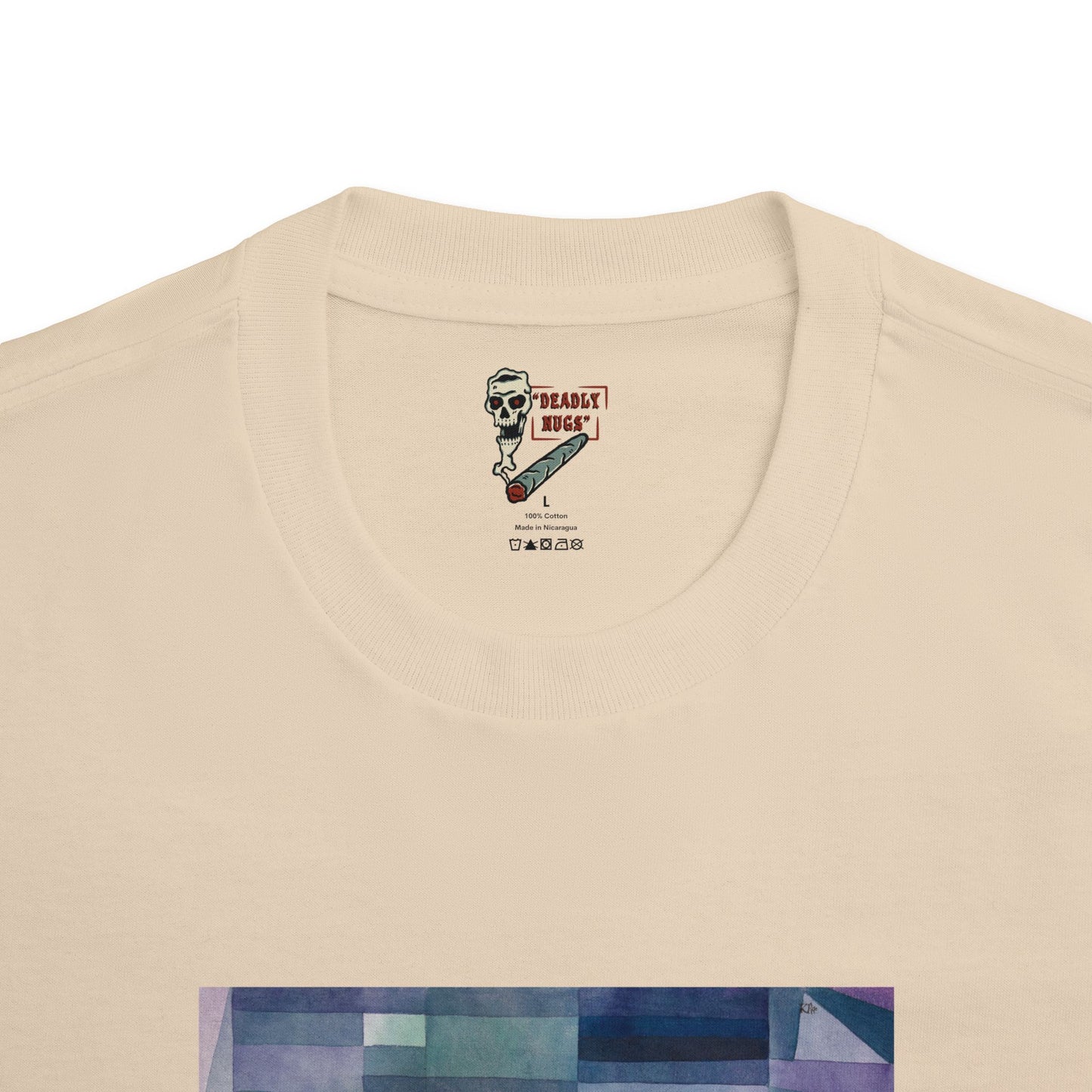 Midnight Flame / Blue Tone Geometric Painting Graphic Tee / Modern Abstract Cubism Art Style / 420 Underground Stoner Streetwear / DEADLY NUGS