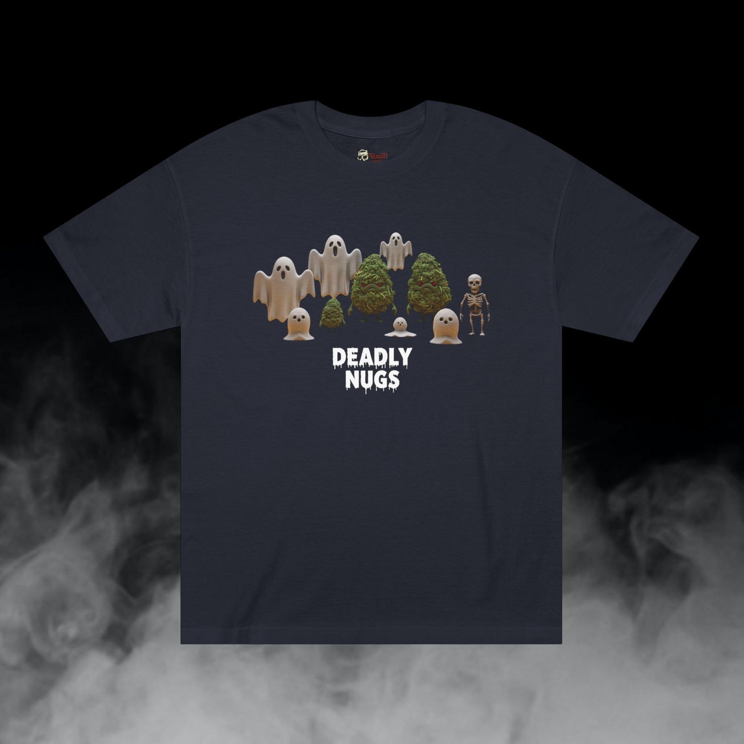 Simply Deadly / Premium Unisex Graphic Tee Aesthetic Print Ghost Skeleton 420 / DEADLY NUGS