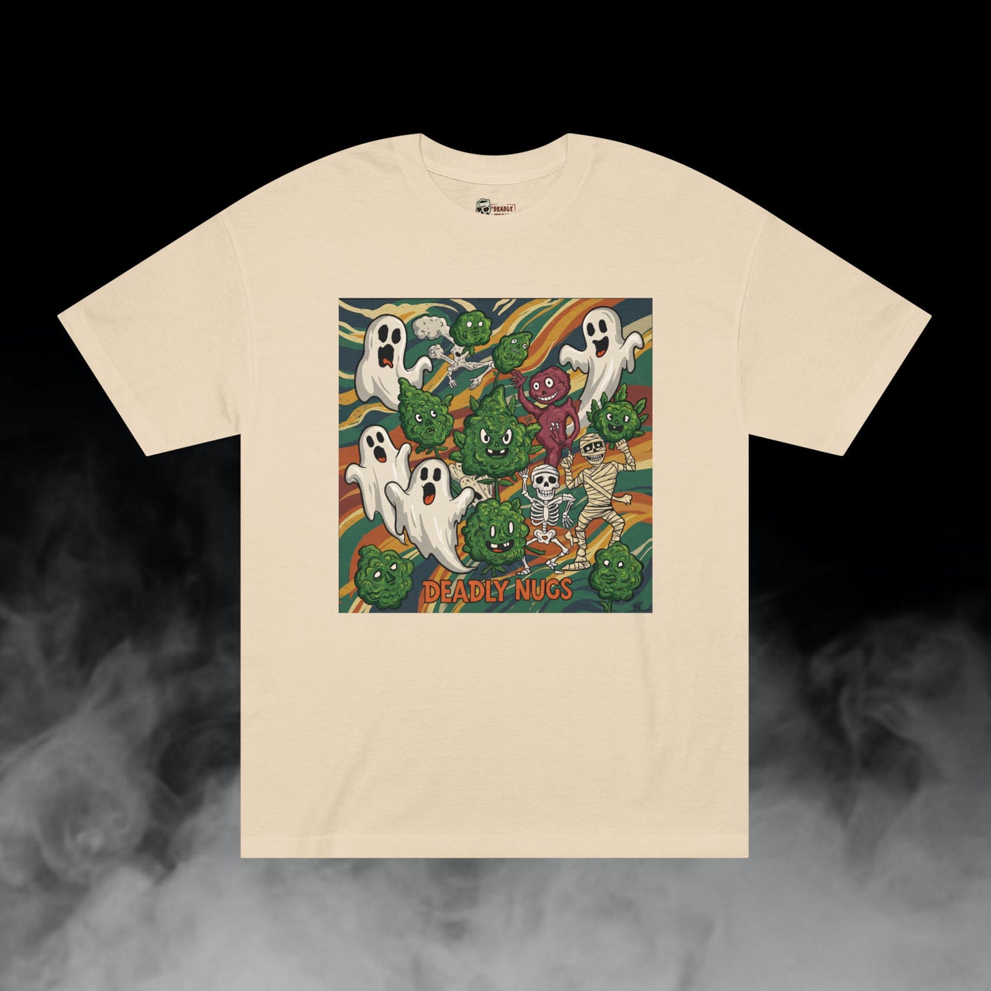 Boo! ...We See You! / Bud Characters Ghosts Monsters Skeletons Graphic Tee / Spooky Character Art Abstract Wave Aesthetic / 420 Underground Stoner Streetwear / DEADLY NUGS
