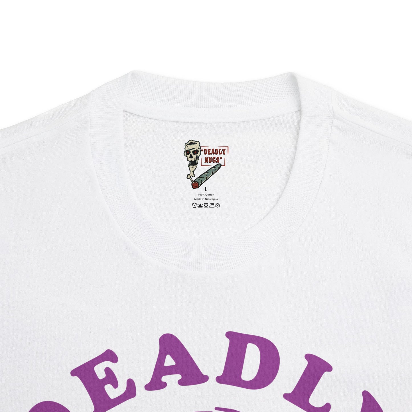 Flame in, Flame out / Premium Unisex Graphic Tee Purple Aesthetic Print Skull 420 / DEADLY NUGS