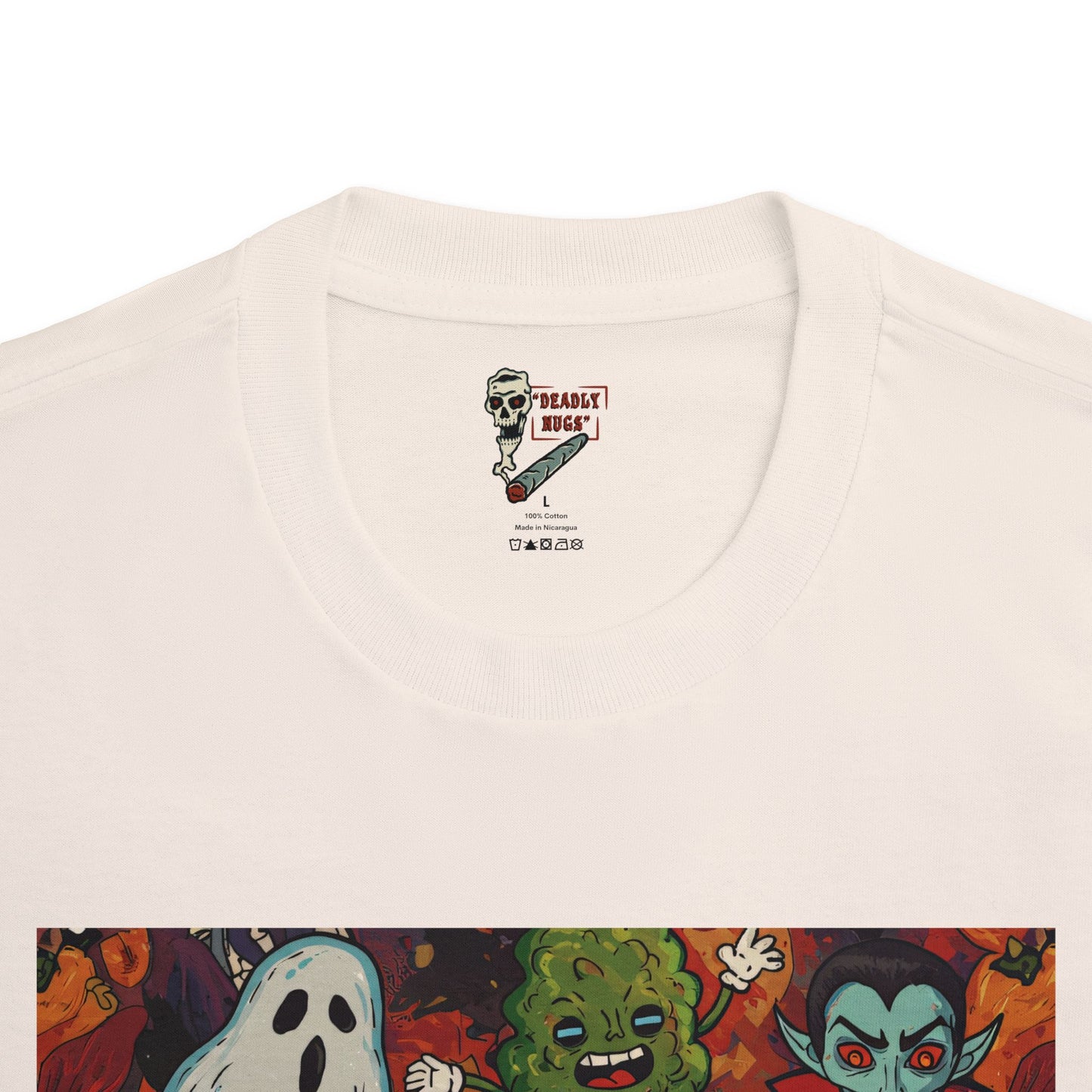 Nugmare Realm / Bud Characters Ghosts Skull Vampires Graphic Tee / Vintage Pop Art Comic Style / 420 Underground Stoner Streetwear / DEADLY NUGS