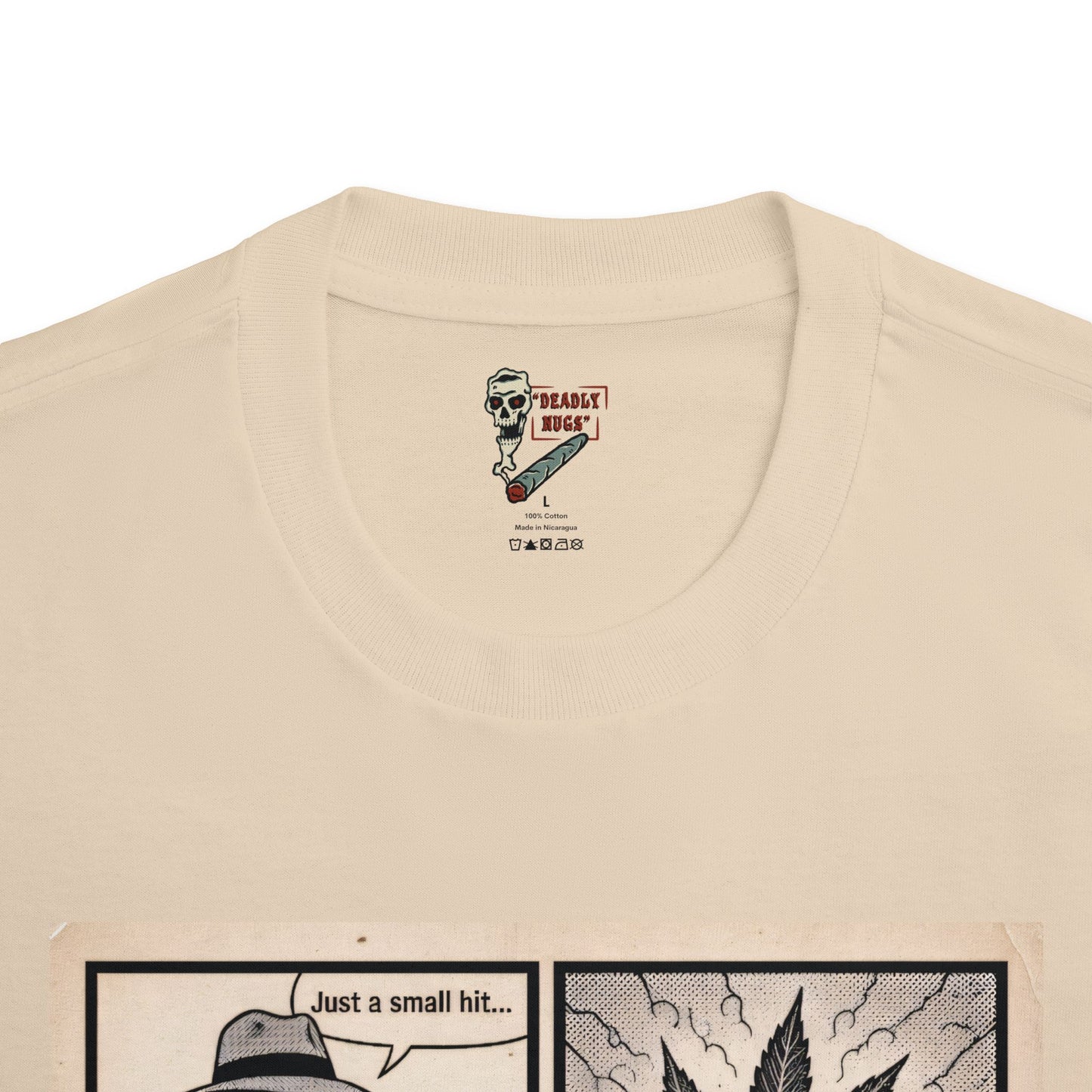 The Price of a Puff / Man Smokes and Pays the Price Graphic Tee / Vintage Noir Propaganda Comic Strip Art Style / 420 Underground Stoner Culture / DEADLY NUGS