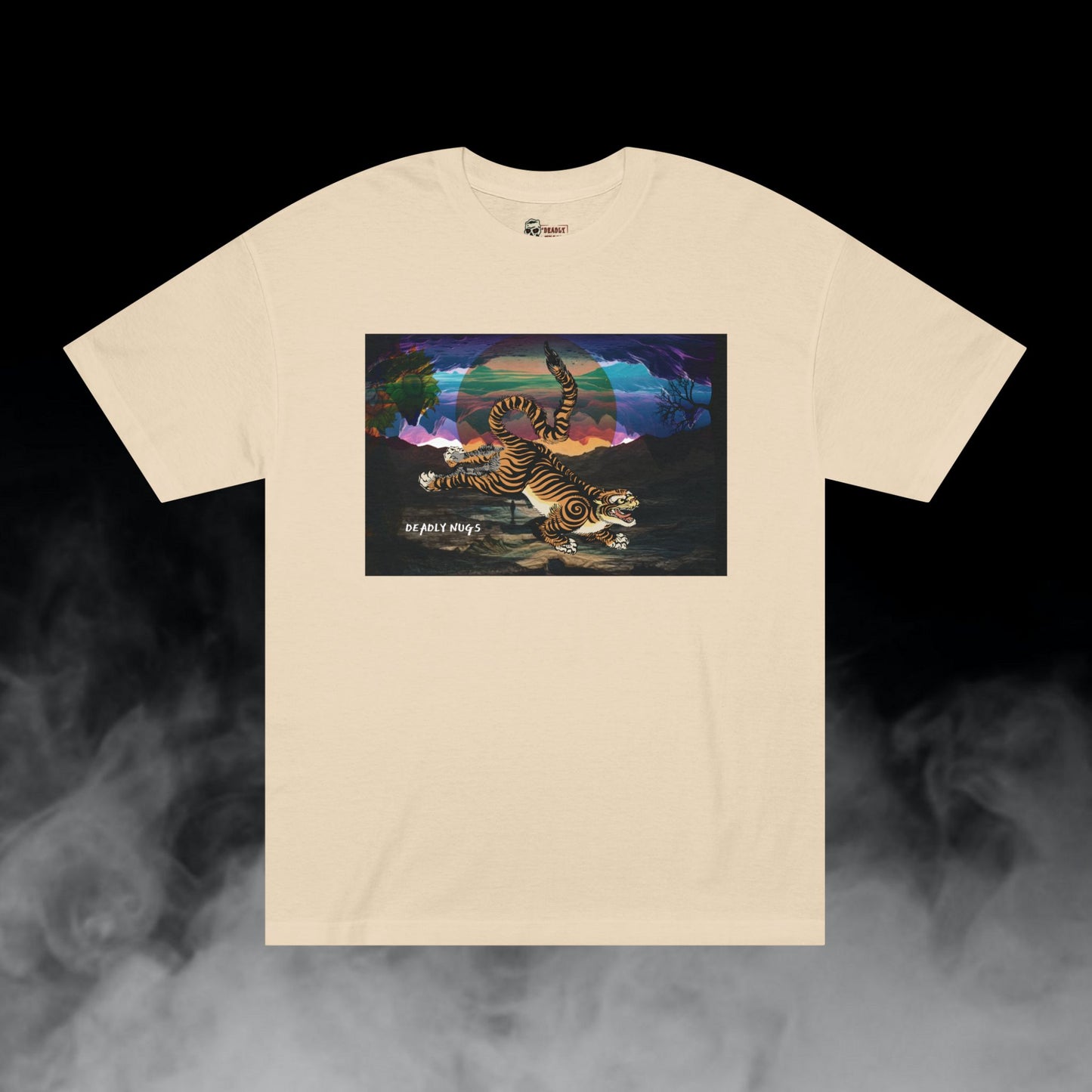 Bounds & Reflections / Tiger in Reflective Landscape Graphic Tee / Surreal Hypnotic Aesthetic Art / 420 Underground Stoner Streetwear / DEADLY NUGS