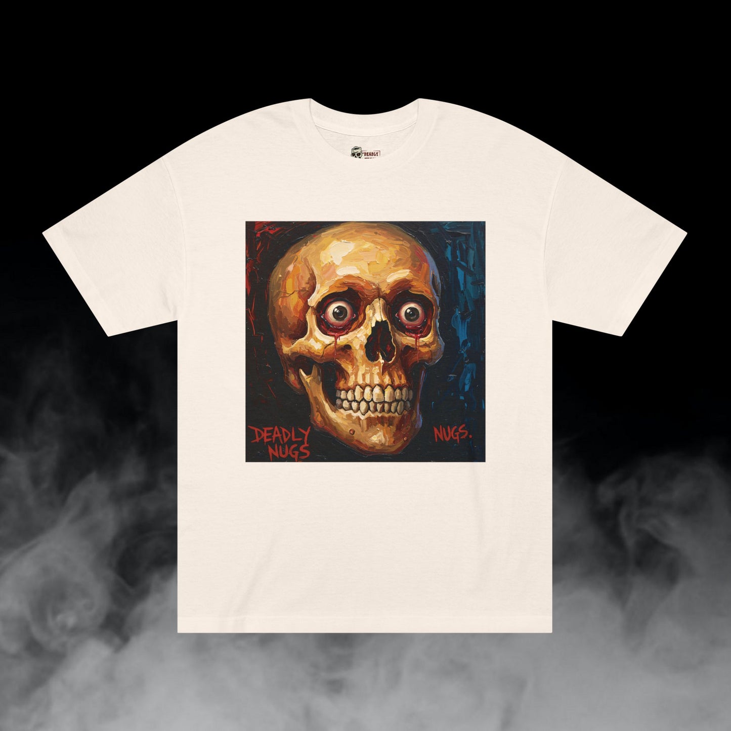 Bloodshot / Skull with Bloody Eyes Graphic Tee / Horror Art Abstract Expressionist Painting / 420 Underground Stoner Streetwear / DEADLY NUGS