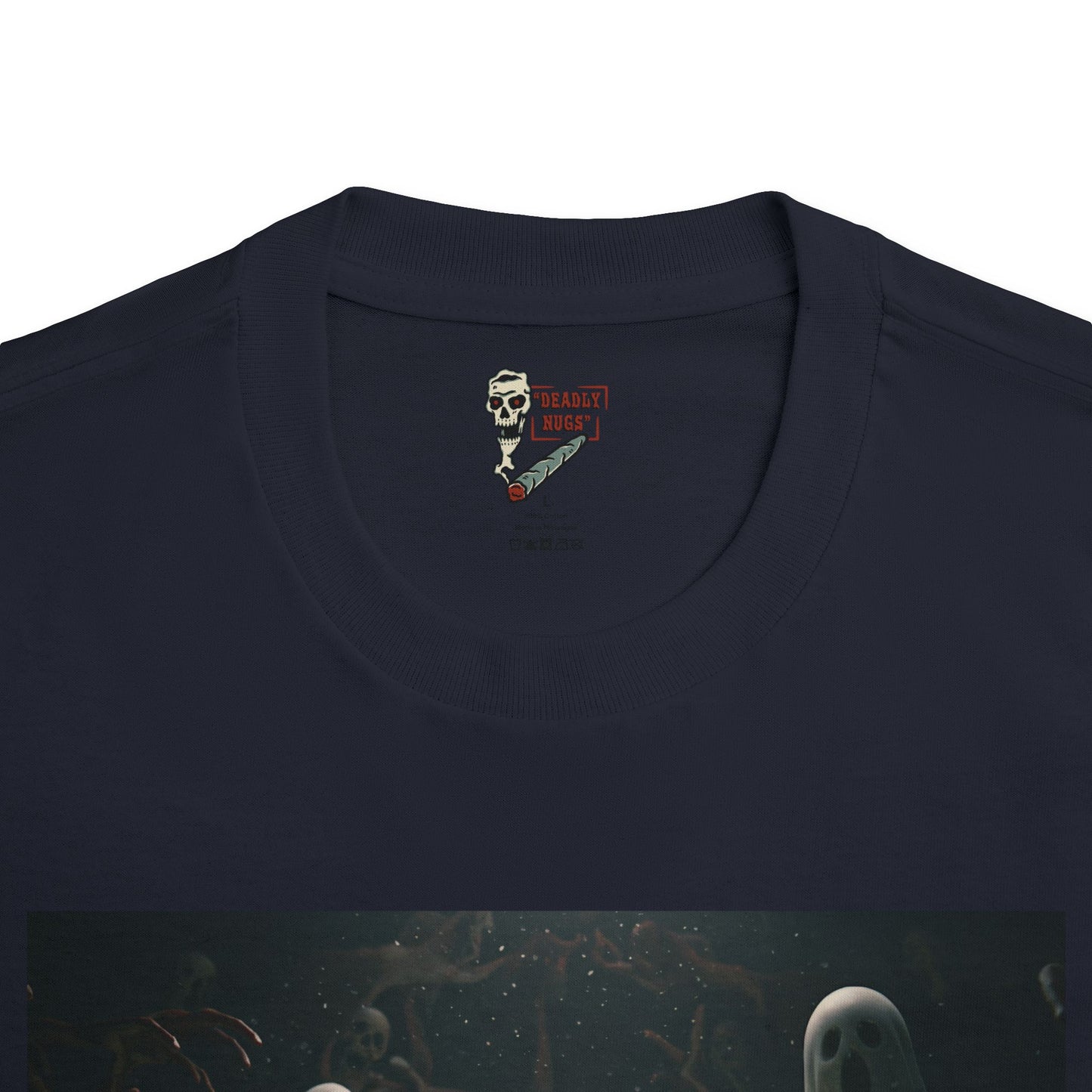 Spook'd / Premium Unisex Graphic Tee Aesthetic Print Ghost Skull 420 / DEADLY NUGS