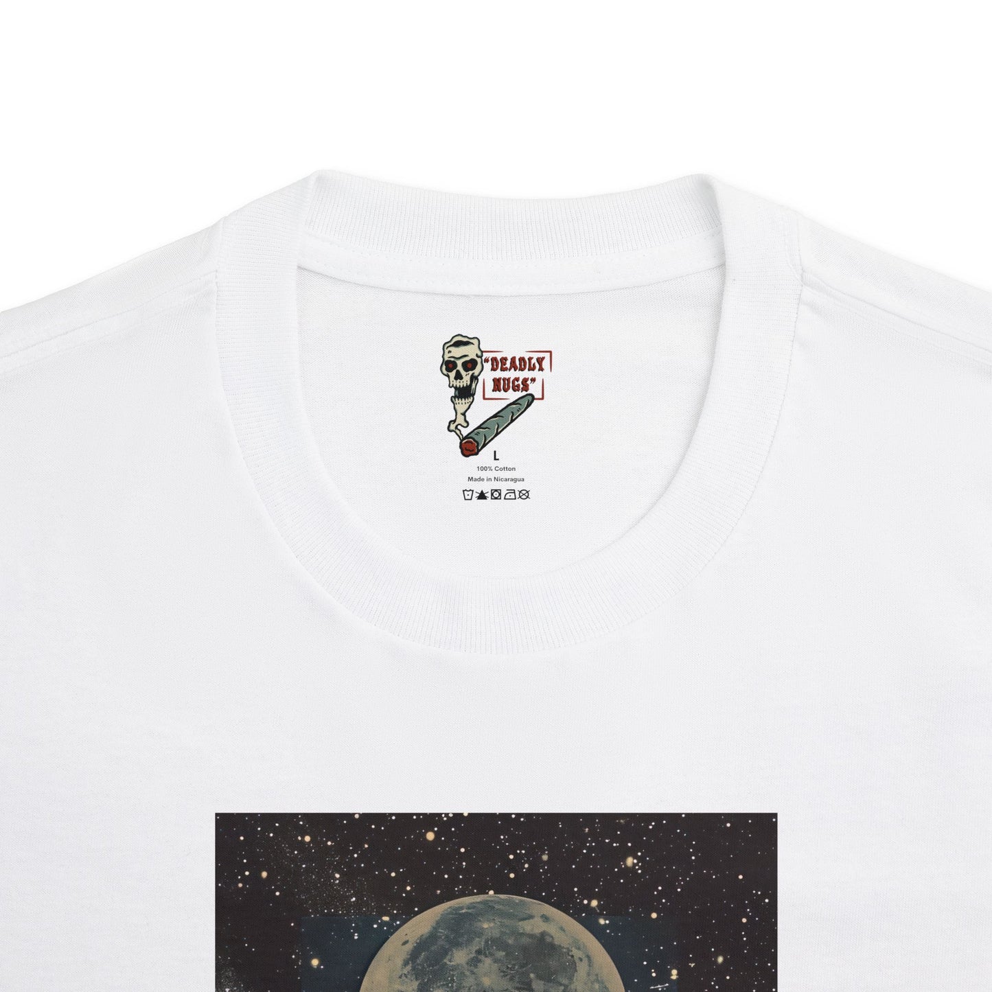 Find My Space / Figure with Space Moon Galaxy Graphic Tee / Futuristic Chill Aesthetic Art / 420 Underground Stoner Streetwear / DEADLY NUGS