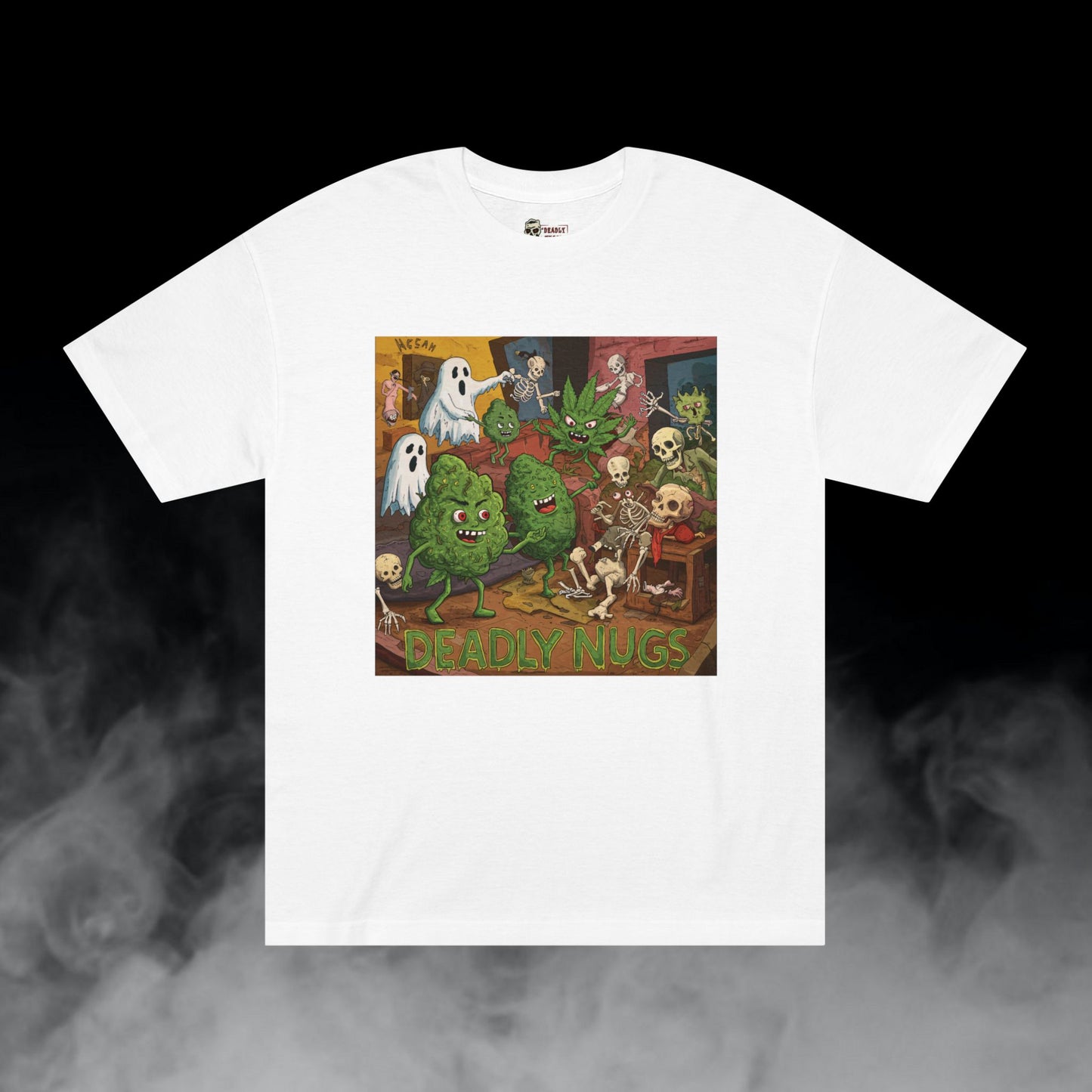 Herb of the Reckoning / Bud Characters Ghosts Skeletons Graphic Tee / Gritty Character Macabre Aesthetic Art / 420 Underground Stoner Streetwear / DEADLY NUGS