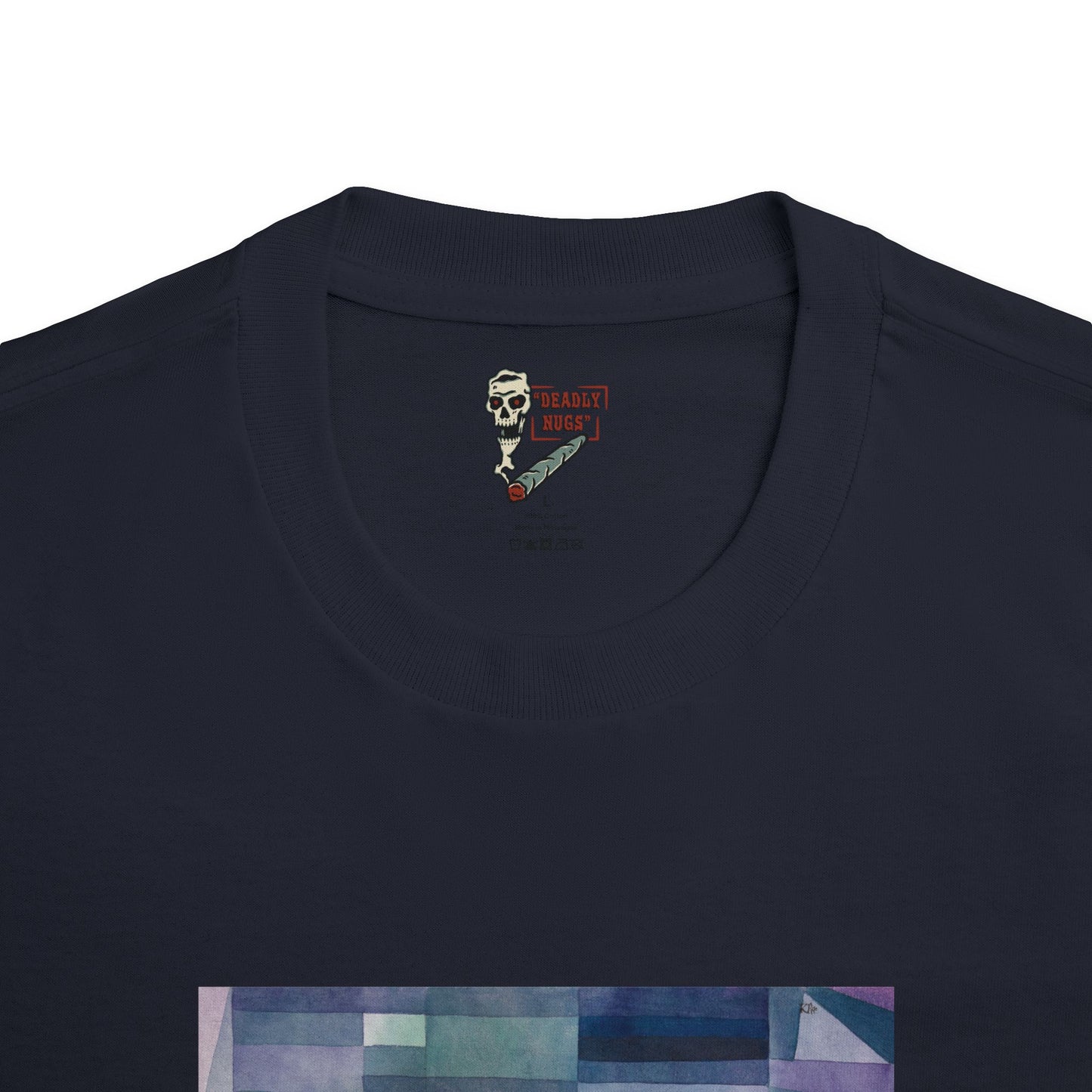 Midnight Flame / Blue Tone Geometric Painting Graphic Tee / Modern Abstract Cubism Art Style / 420 Underground Stoner Streetwear / DEADLY NUGS