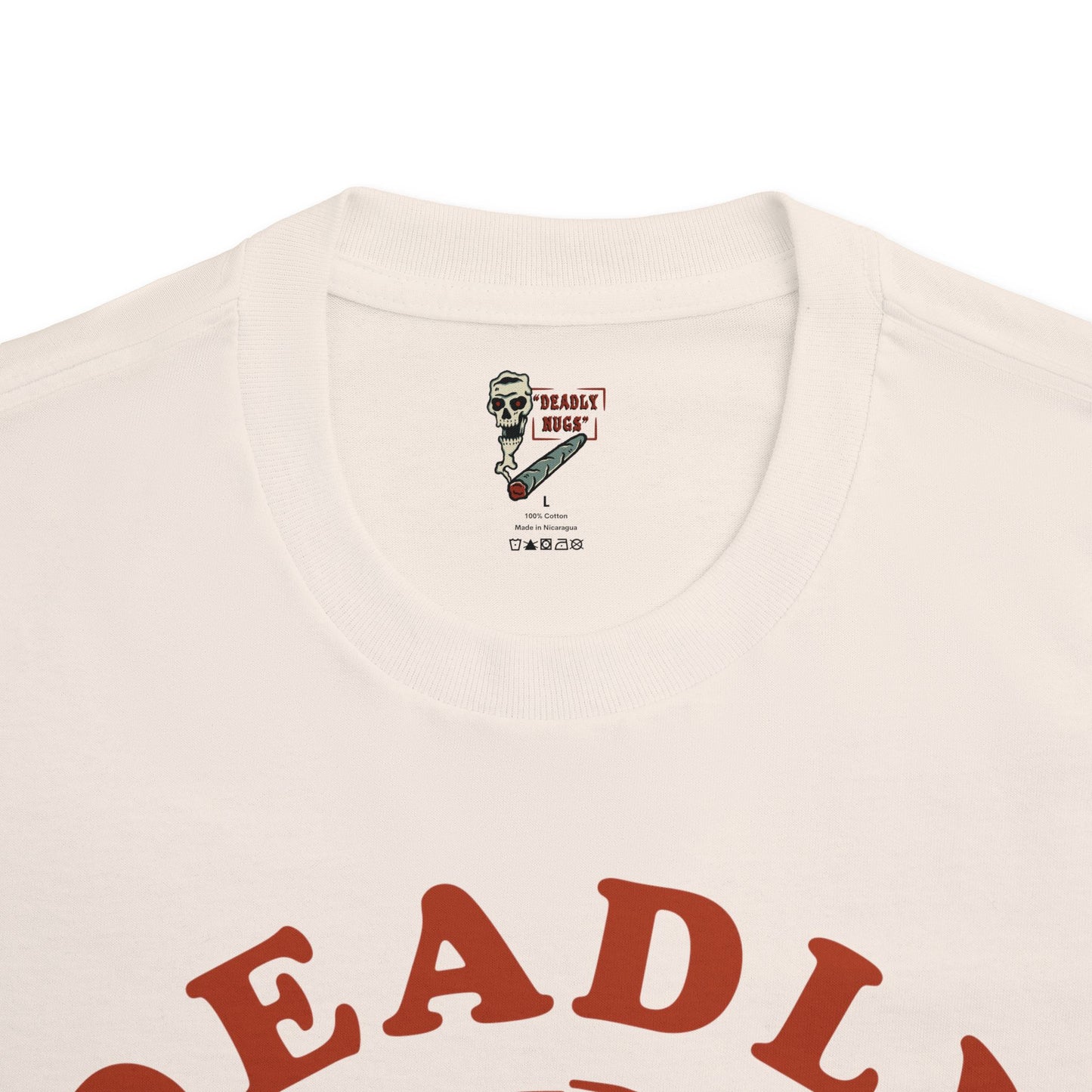 Flame in, Flame out / Premium Unisex Graphic Tee Red Aesthetic Print Skull 420 / DEADLY NUGS