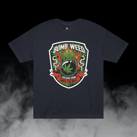 Bomb Weed / Explosive Cannabis Graphic Tee / Vintage Badge Style / 420 Underground Stoner Culture / DEADLY NUGS