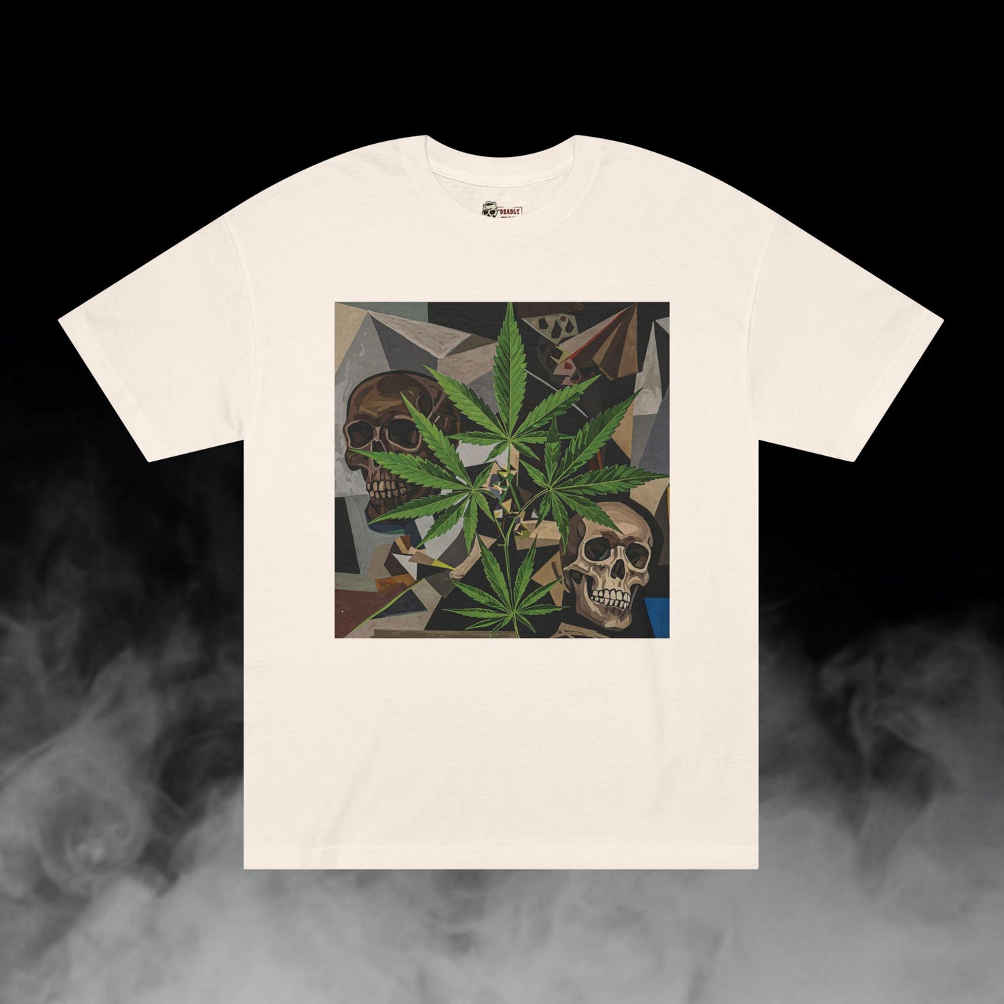 Plant Revelation / Skulls Cannabis Leaves Graphic Tee / Abstract Cubism Art Picasso Painting / 420 Underground Stoner Streetwear / DEADLY NUGS
