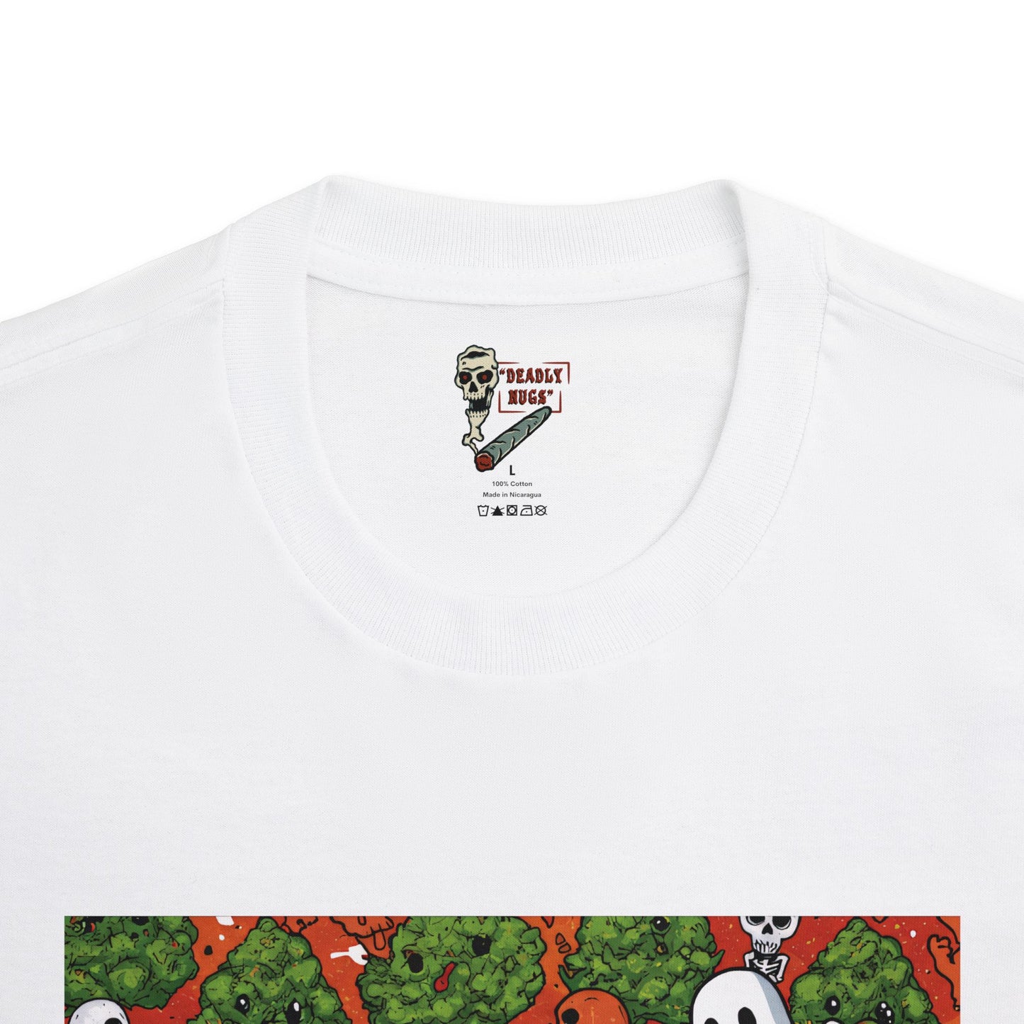 Smoosh / Premium Unisex Graphic Tee Aesthetic Print Ghost Skeleton 420 / DEADLY NUGS