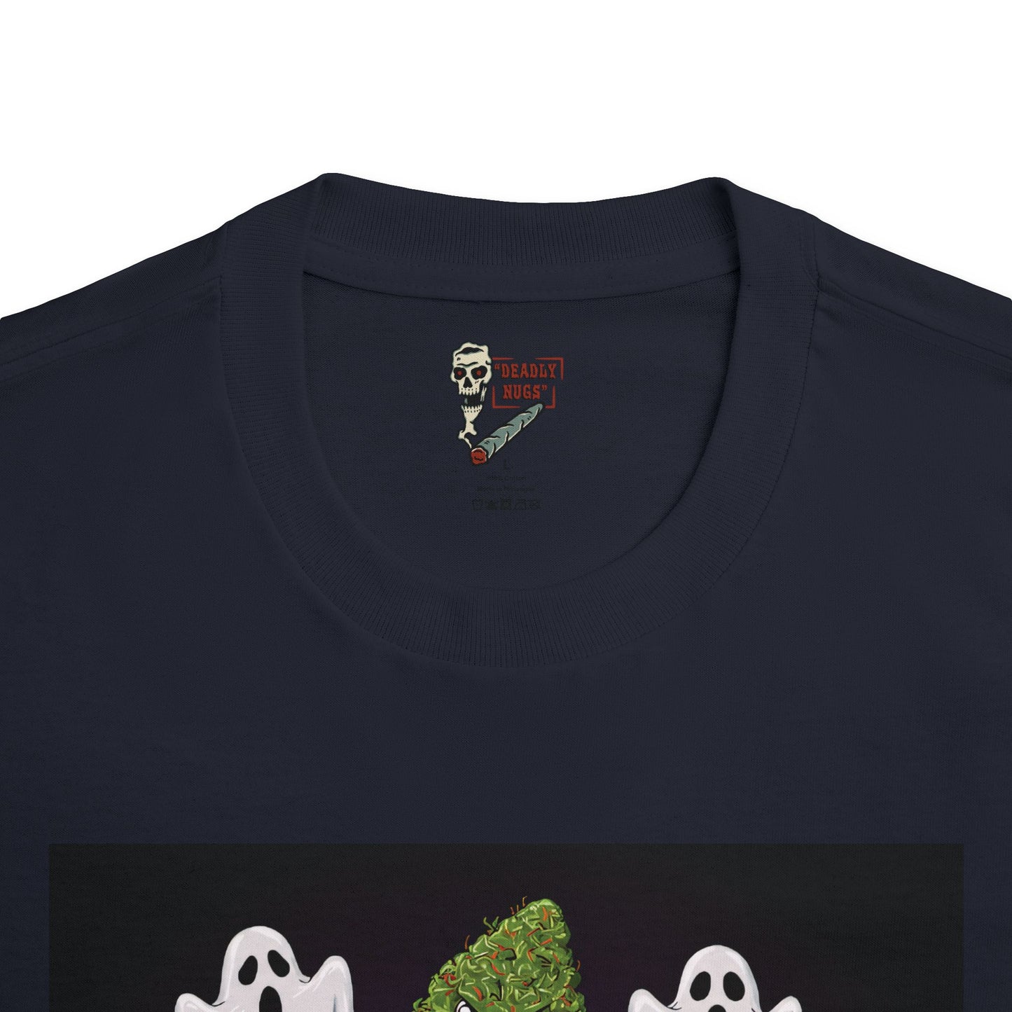 Festive Buds / Premium Unisex Graphic Tee Aesthetic Print Ghost Skeleton 420 / DEADLY NUGS