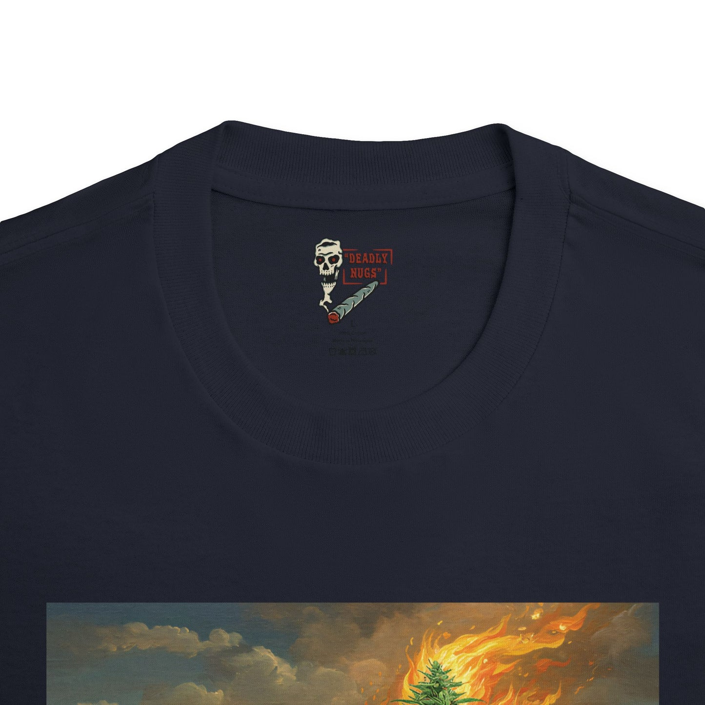 Burning Bush / Old Testament Torah Moses with Cannabis Cola Graphic Tee / New Age Classical Art / 420 Underground Stoner Streetwear / DEADLY NUGS