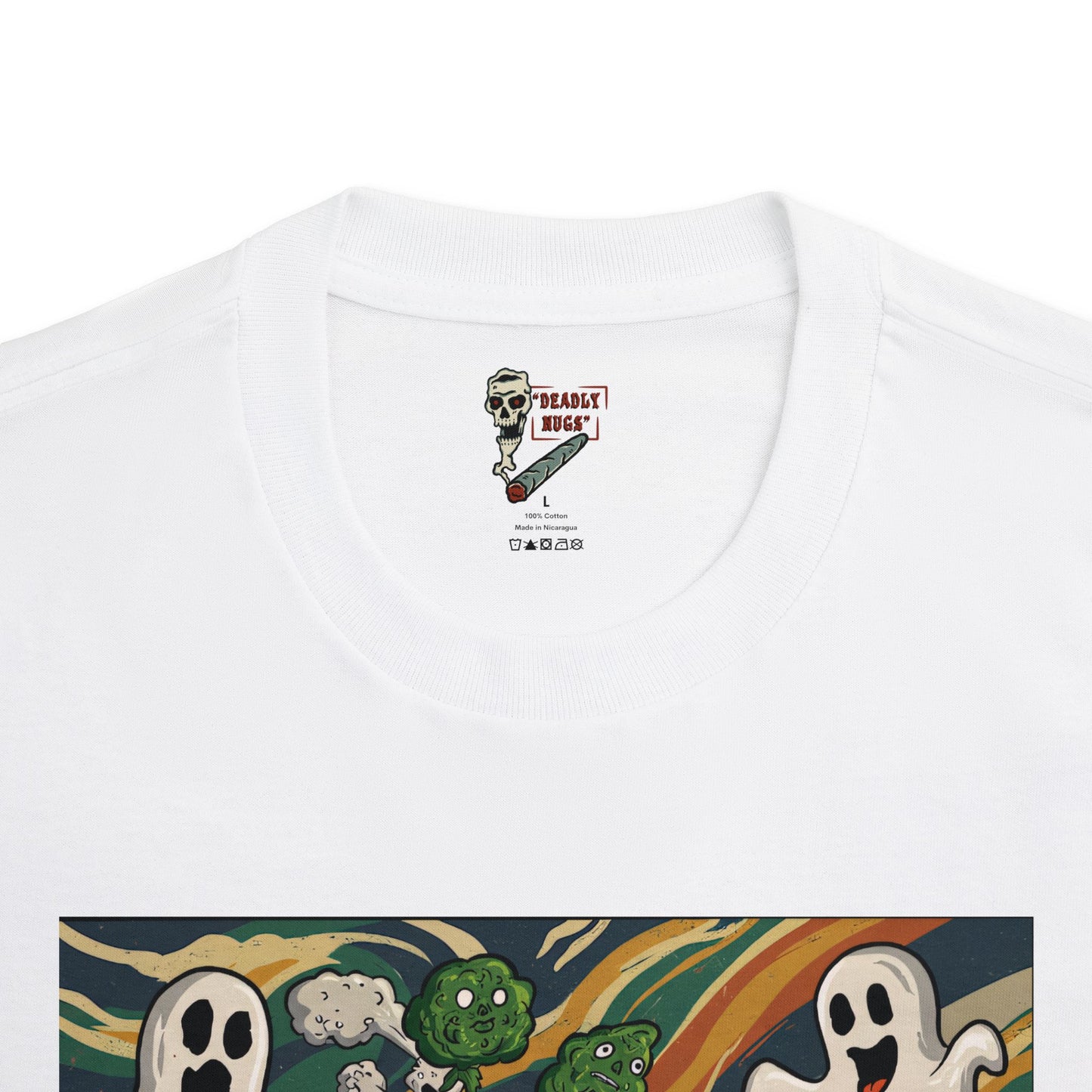 Boo! ...We See You! / Bud Characters Ghosts Monsters Skeletons Graphic Tee / Spooky Character Art Abstract Wave Aesthetic / 420 Underground Stoner Streetwear / DEADLY NUGS