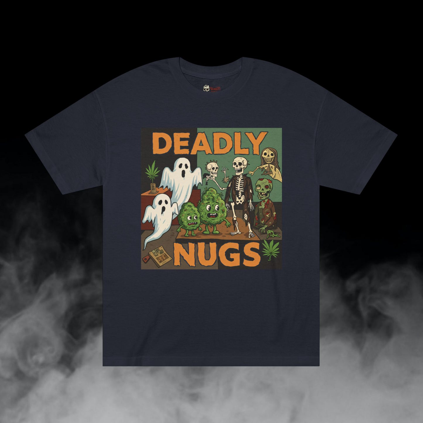 The Dank Awakening / Bud Characters Ghosts Skeleton Zombie Graphic Tee / Sinister Vintage Pop Art Comic Style / 420 Underground Stoner Streetwear / DEADLY NUGS