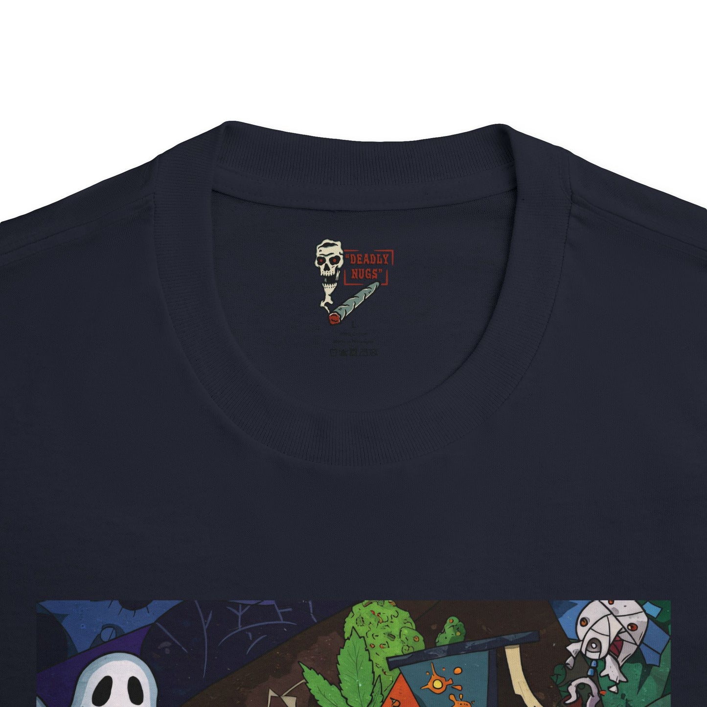 Final Harvest / Cannabis Buds Ghosts Mummies Skeletons Graphic Tee / Dark Pop Art Cartoon Style / 420 Underground Stoner Streetwear / DEADLY NUGS