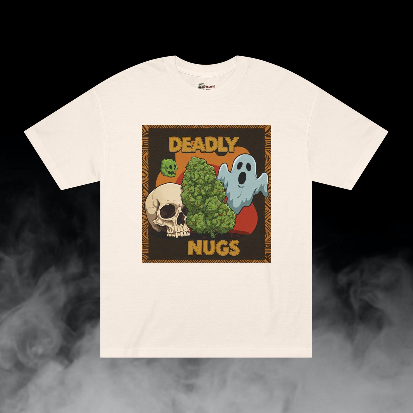 Bambaata / Cannabis Bud Skull Ghost Graphic Tee / Ominous African Tribal Pattern Art / 420 Underground Stoner Streetwear / DEADLY NUGS