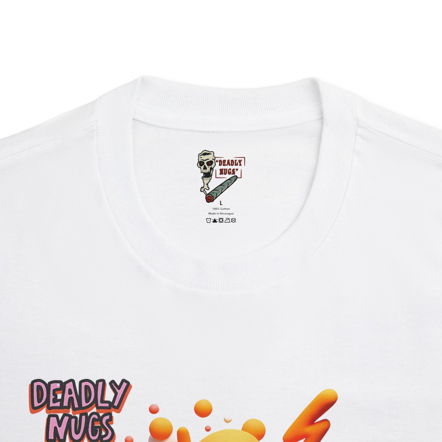 Orange Pop / Premium Unisex Graphic Tee Aesthetic Print Skull Art Streetwear / DEADLY NUGS