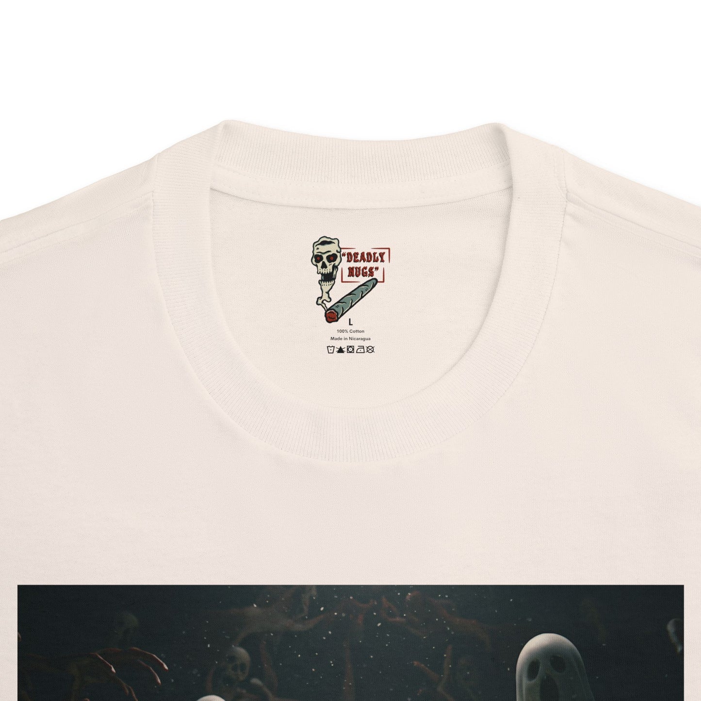 Spook'd / Premium Unisex Graphic Tee Aesthetic Print Ghost Skull 420 / DEADLY NUGS