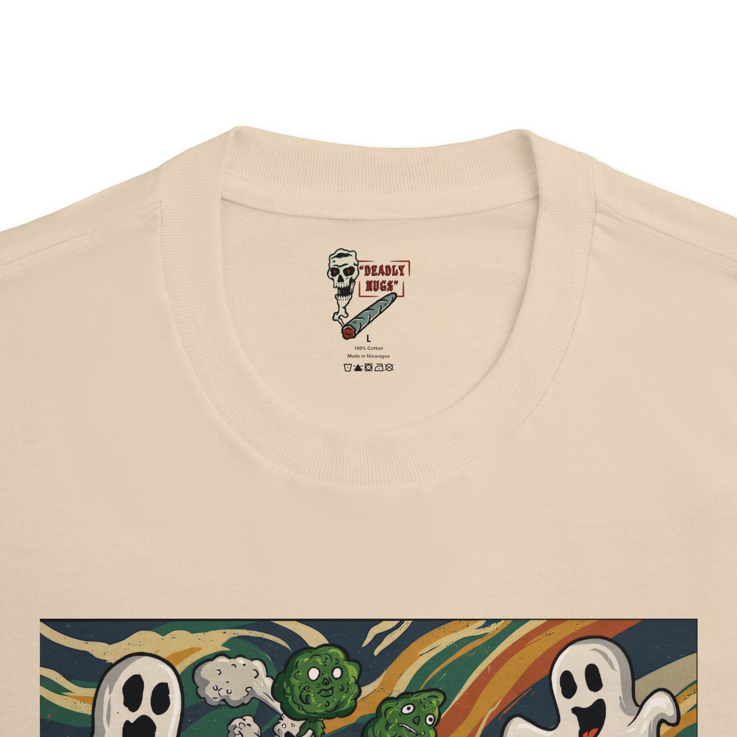 Boo! ...We See You! / Bud Characters Ghosts Monsters Skeletons Graphic Tee / Spooky Character Art Abstract Wave Aesthetic / 420 Underground Stoner Streetwear / DEADLY NUGS
