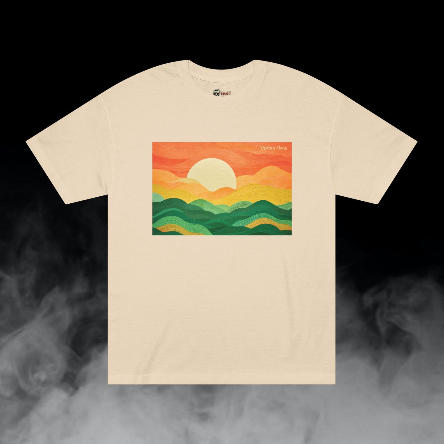 Solful / Sunset Orange Hue Sky Green Earth Graphic Tee / Chill Modern Painting Art Style / 420 Underground Stoner Streetwear / DEADLY NUGS