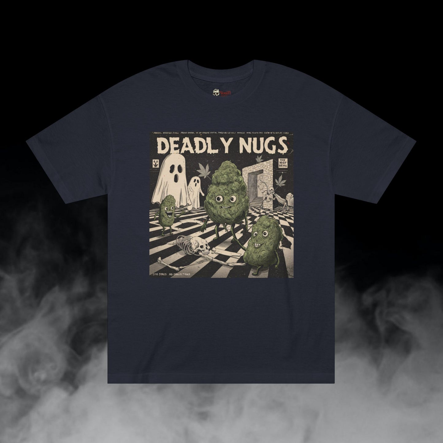 Door to Elsewhere / Bud Characters Ghosts Skeletons Graphic Tee / Dark Humor Vintage Eerie Trippy Pulp Comic Art Style / 420 Underground Stoner Streetwear / DEADLY NUGS