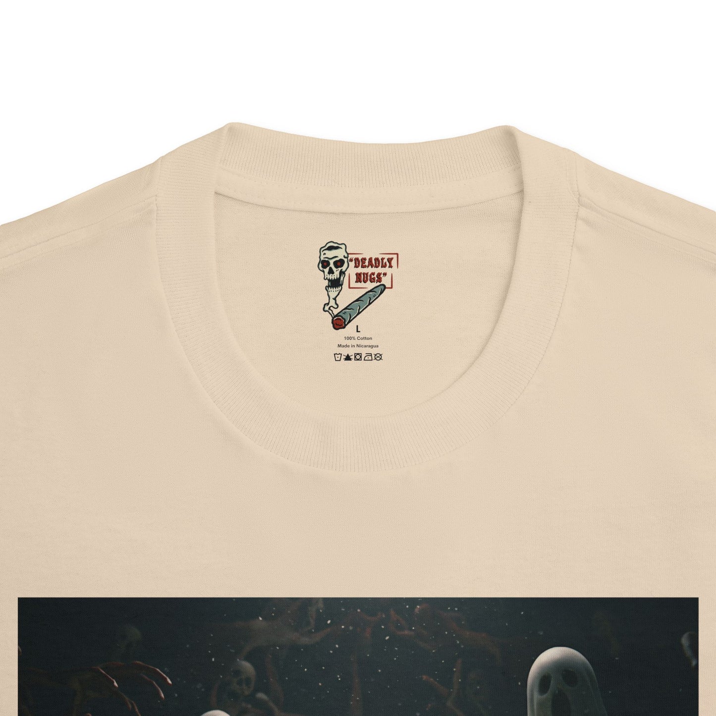 Spook'd / Premium Unisex Graphic Tee Aesthetic Print Ghost Skull 420 / DEADLY NUGS