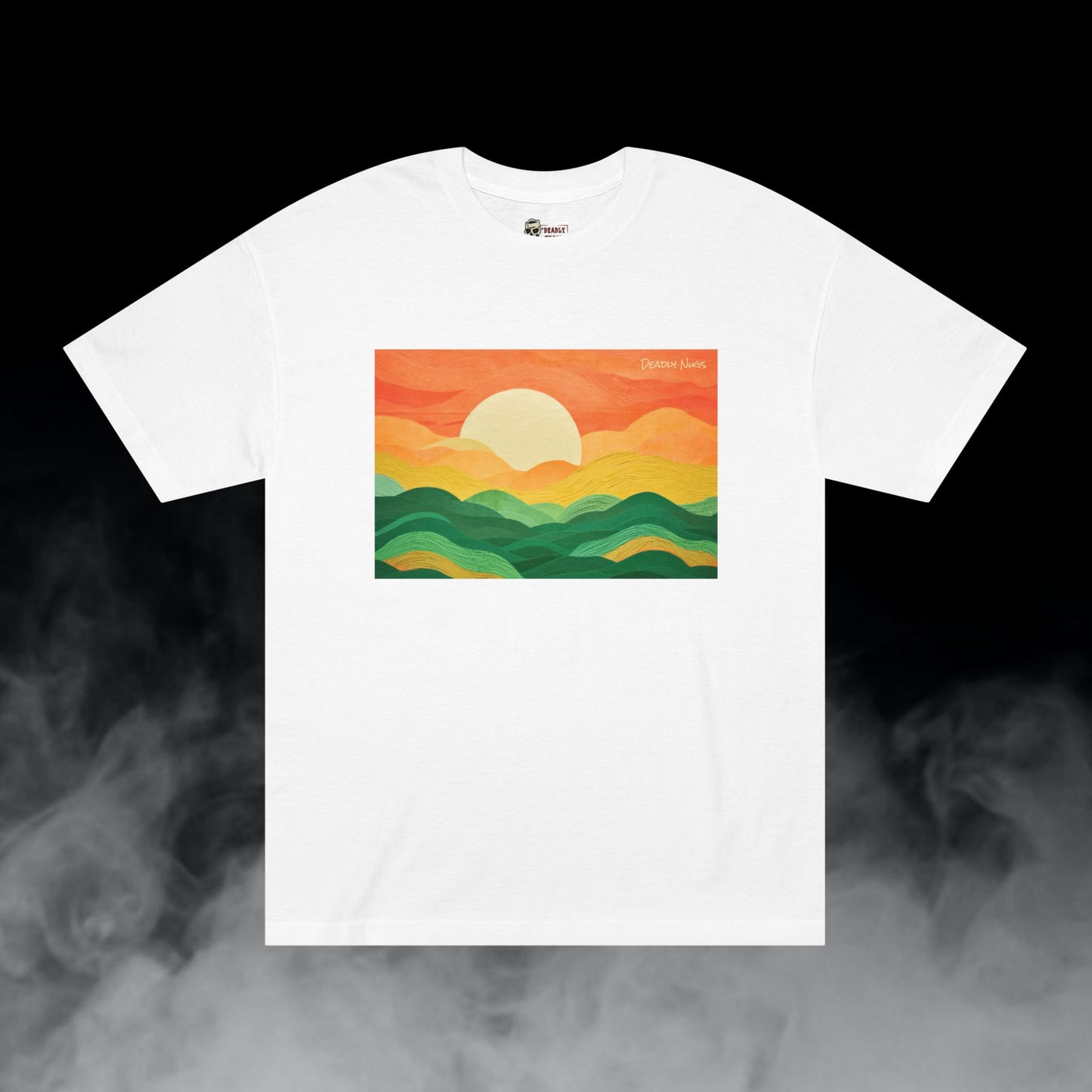 Solful / Sunset Orange Hue Sky Green Earth Graphic Tee / Chill Modern Painting Art Style / 420 Underground Stoner Streetwear / DEADLY NUGS