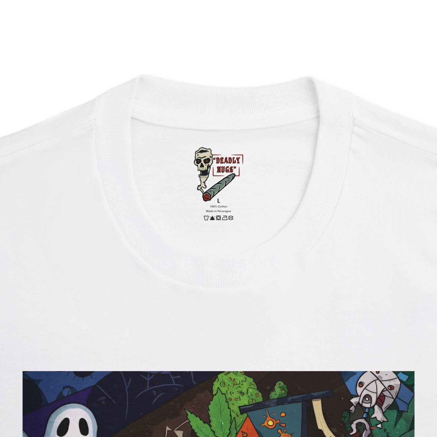 Final Harvest / Cannabis Buds Ghosts Mummies Skeletons Graphic Tee / Dark Pop Art Cartoon Style / 420 Underground Stoner Streetwear / DEADLY NUGS