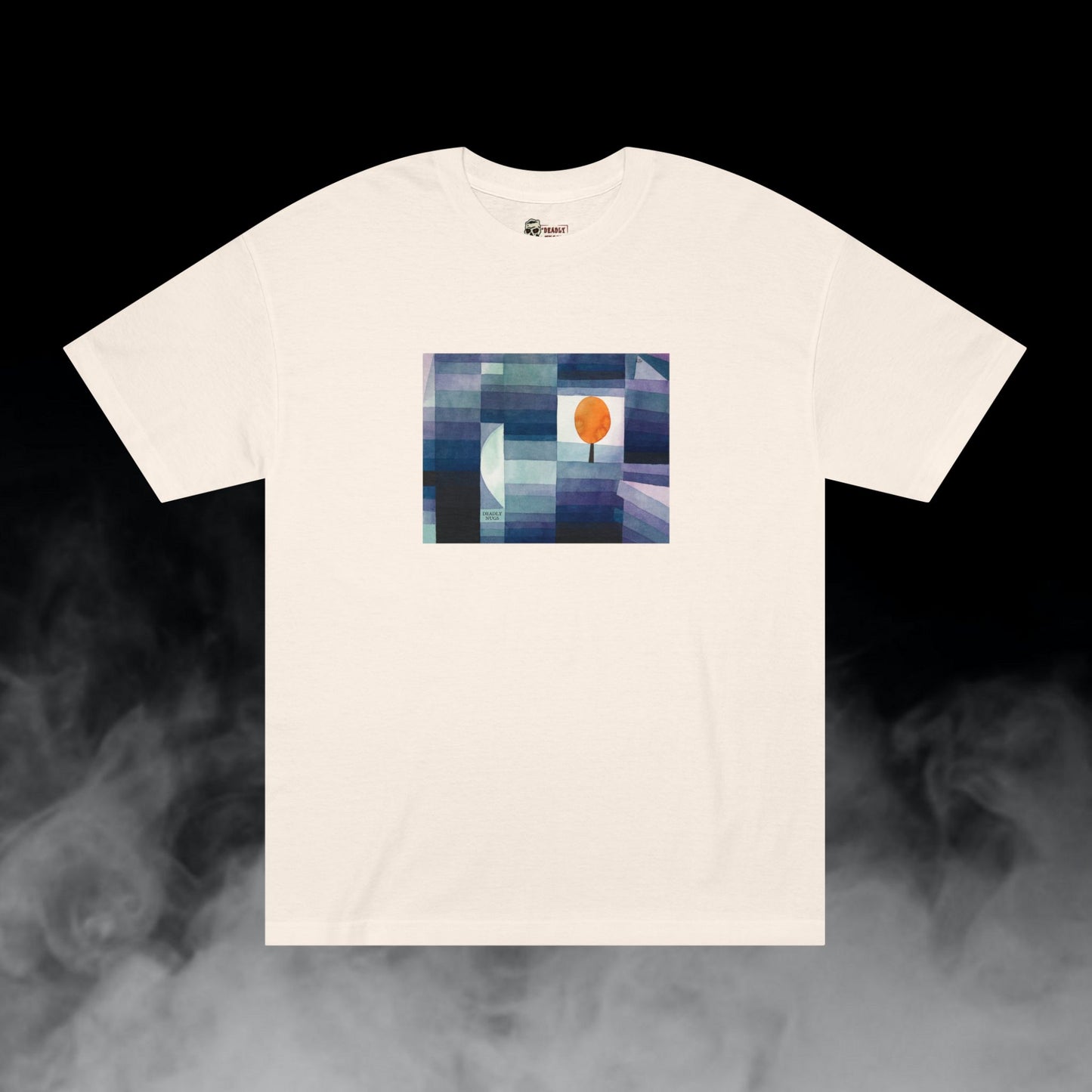 Midnight Flame / Blue Tone Geometric Painting Graphic Tee / Modern Abstract Cubism Art Style / 420 Underground Stoner Streetwear / DEADLY NUGS