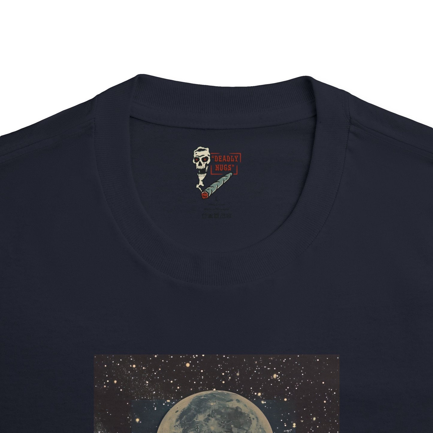Find My Space / Figure with Space Moon Galaxy Graphic Tee / Futuristic Chill Aesthetic Art / 420 Underground Stoner Streetwear / DEADLY NUGS