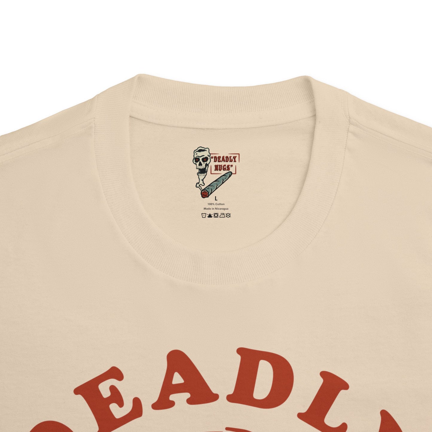 Flame in, Flame out / Premium Unisex Graphic Tee Red Aesthetic Print Skull 420 / DEADLY NUGS