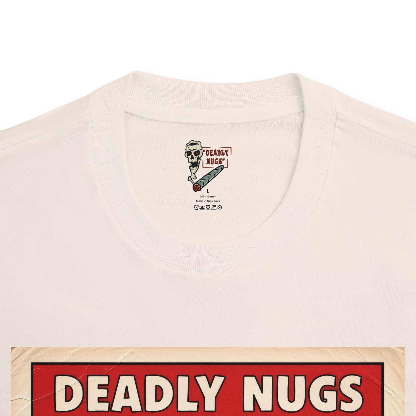 Quarantine Harvest / Man Smokes Bio-Hazard Buds Graphic Tee / Vintage Atomic Pop Art Comic Style / 420 Underground Stoner Culture / DEADLY NUGS