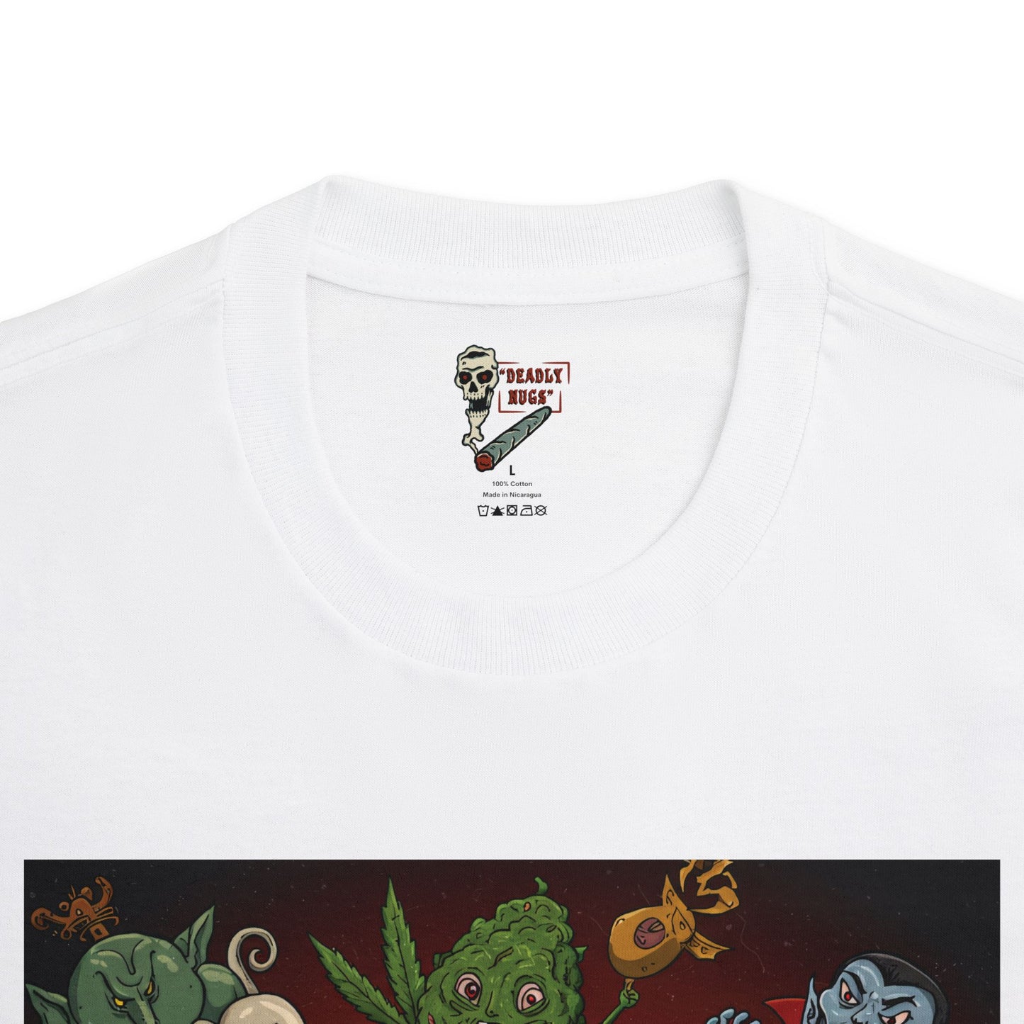 Path of Ascension / Bud Characters Ghosts Vampire Graphic Tee / Spooky Surreal Horror Cartoon Art / 420 Underground Stoner Streetwear / DEADLY NUGS