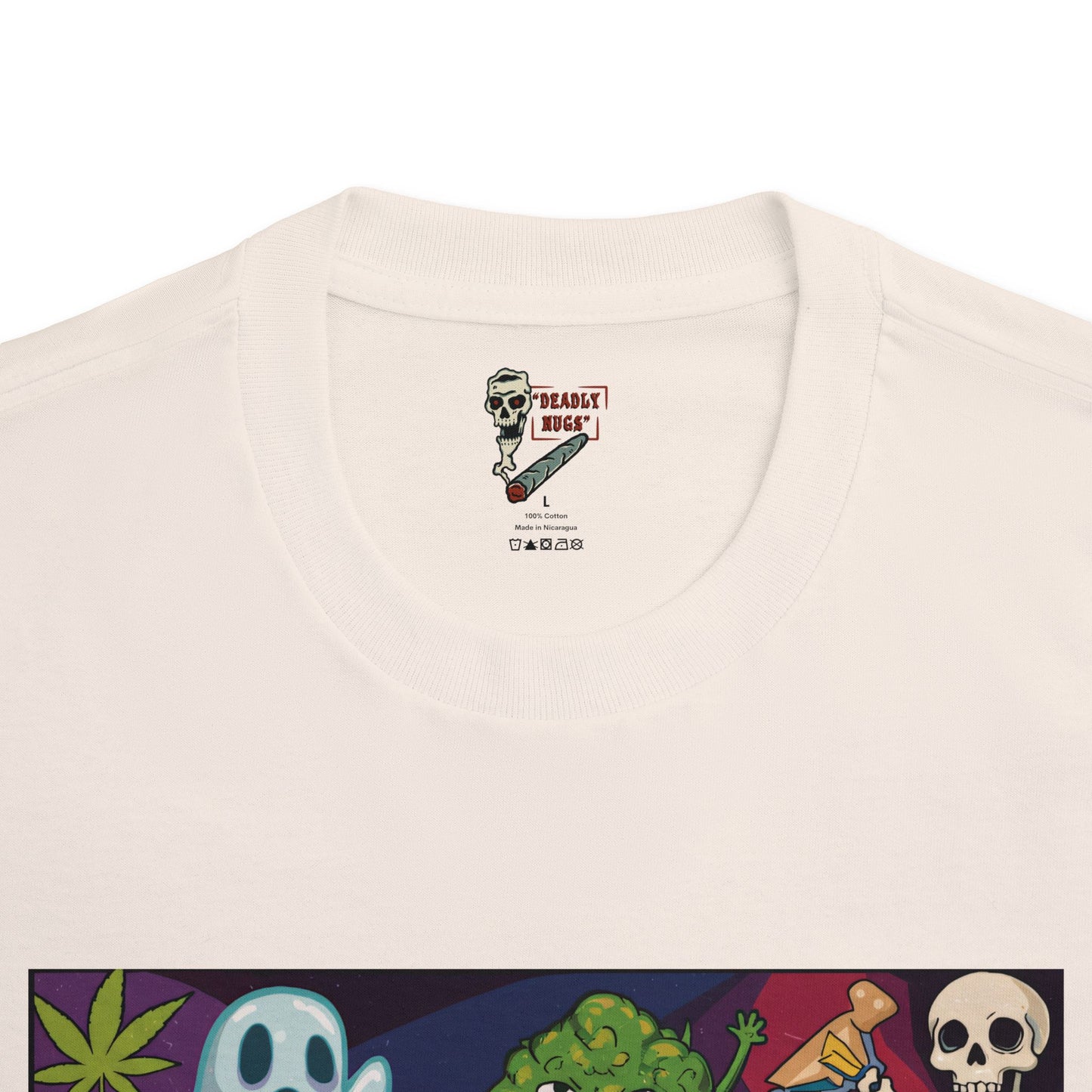 Spooky High / Premium Unisex Graphic Tee Aesthetic Print Ghost Skeleton 420 / DEADLY NUGS