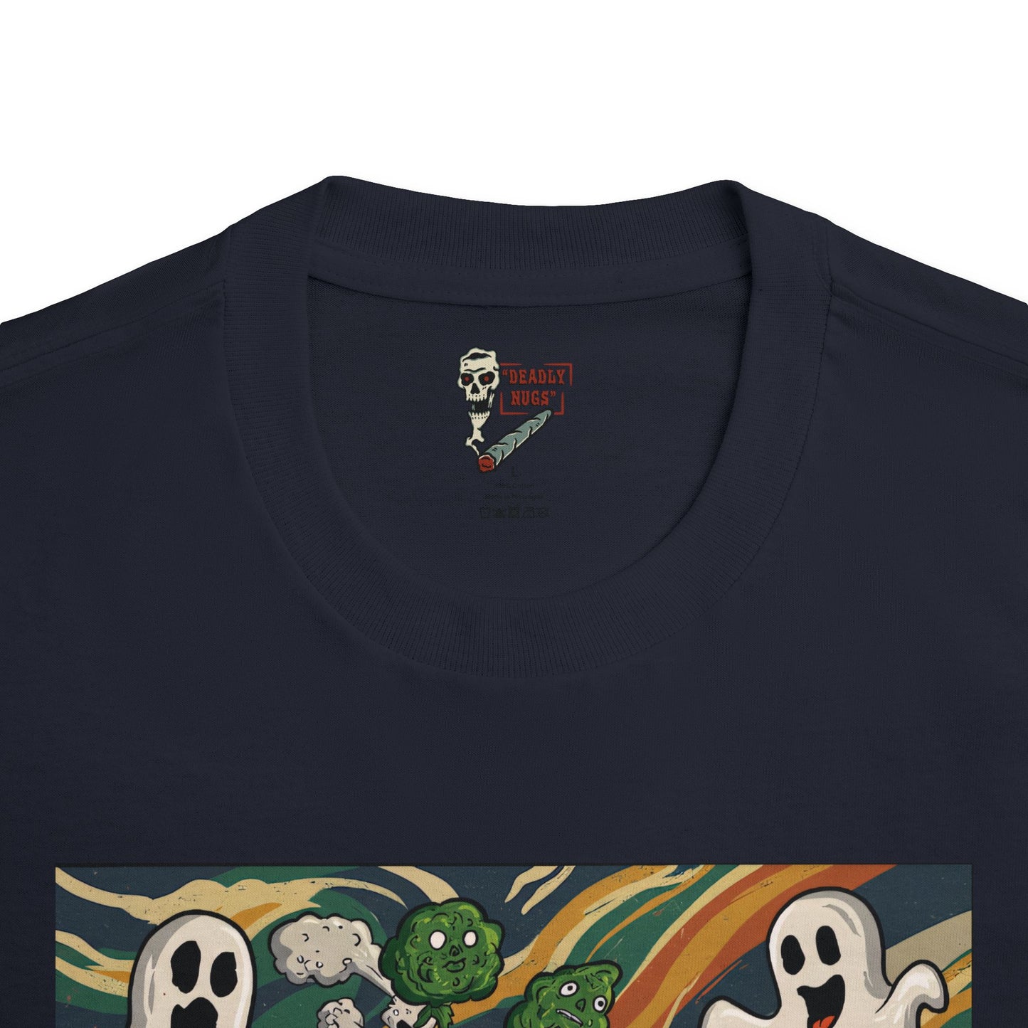 Boo! ...We See You! / Bud Characters Ghosts Monsters Skeletons Graphic Tee / Spooky Character Art Abstract Wave Aesthetic / 420 Underground Stoner Streetwear / DEADLY NUGS