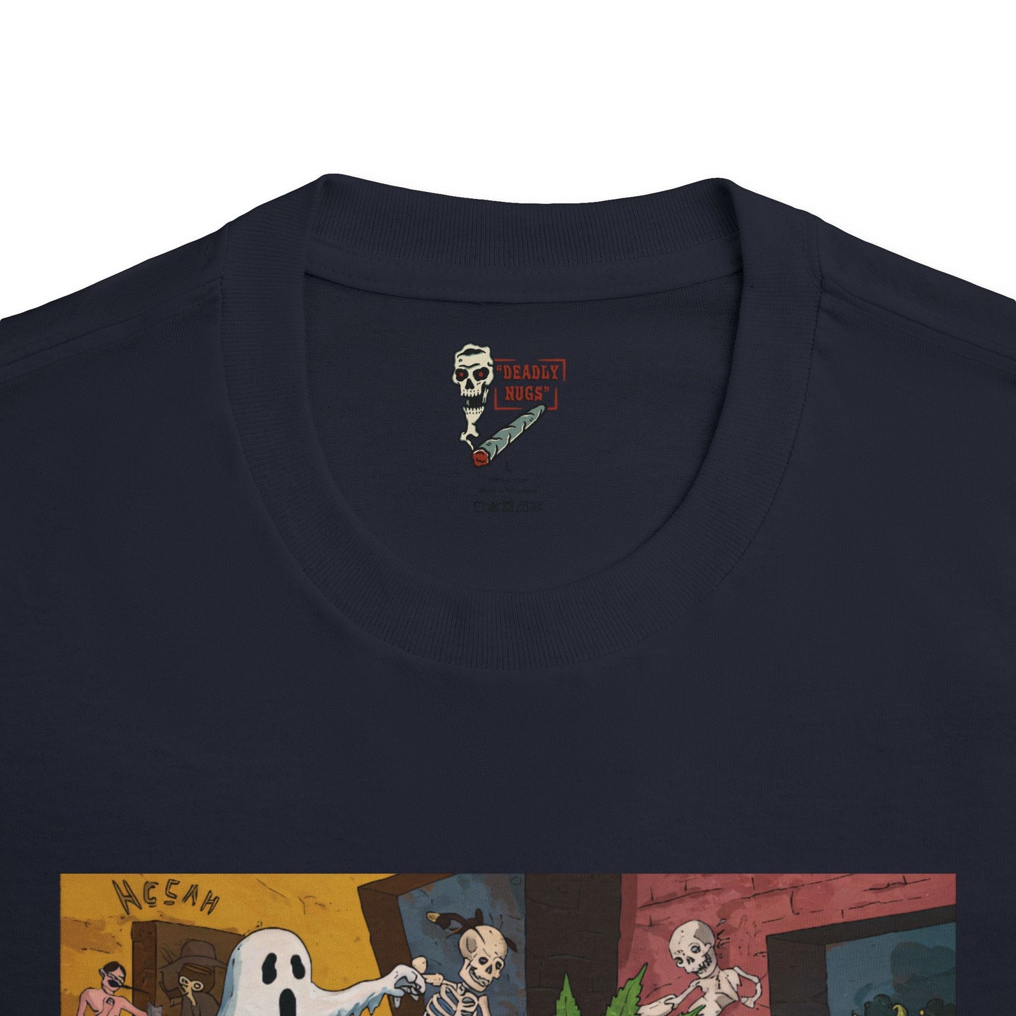 Herb of the Reckoning / Bud Characters Ghosts Skeletons Graphic Tee / Gritty Character Macabre Aesthetic Art / 420 Underground Stoner Streetwear / DEADLY NUGS