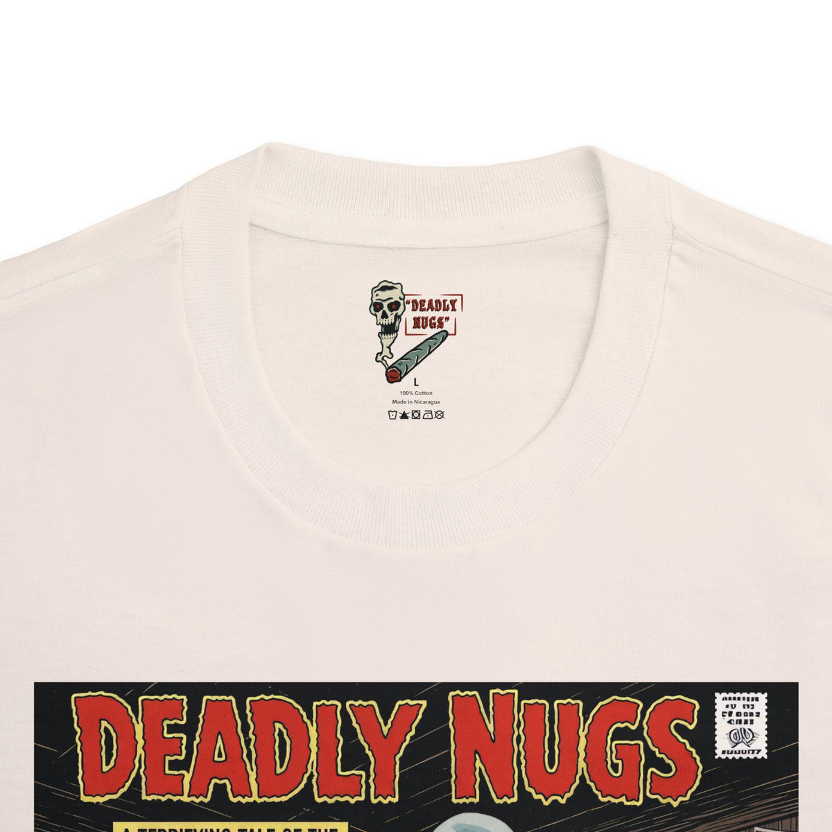 Ganja Ghoul / Vintage Pulp Horror Comic Art Tee / 420 Underground Stoner Culture / DEADLY NUGS