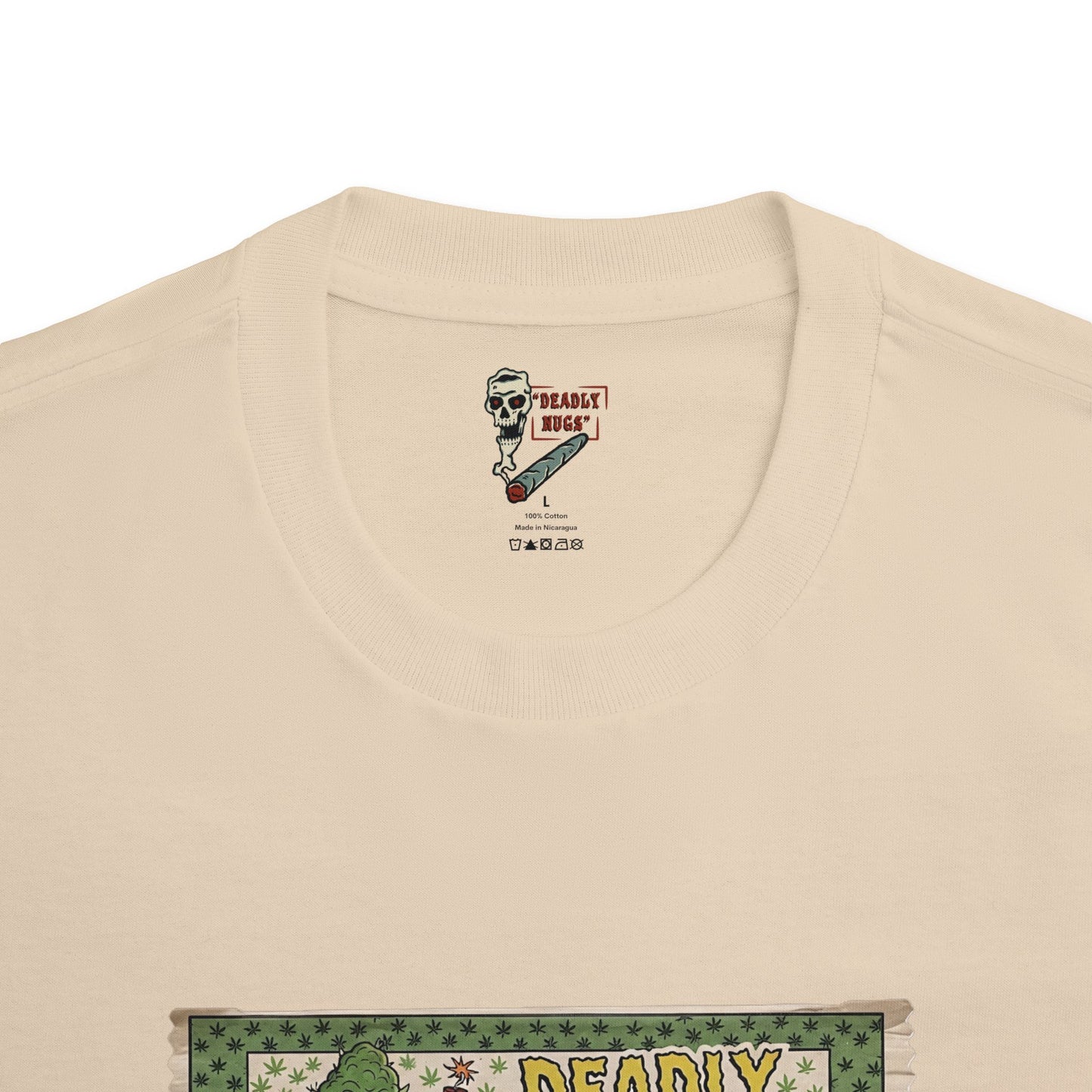 Puff, Puff, Doom! / Explosive Spark Nuclear Cannabis Graphic Tee / Vintage Pulp Atomic Propaganda Gum Wrapper Art Style / 420 Underground Stoner Culture / DEADLY NUGS