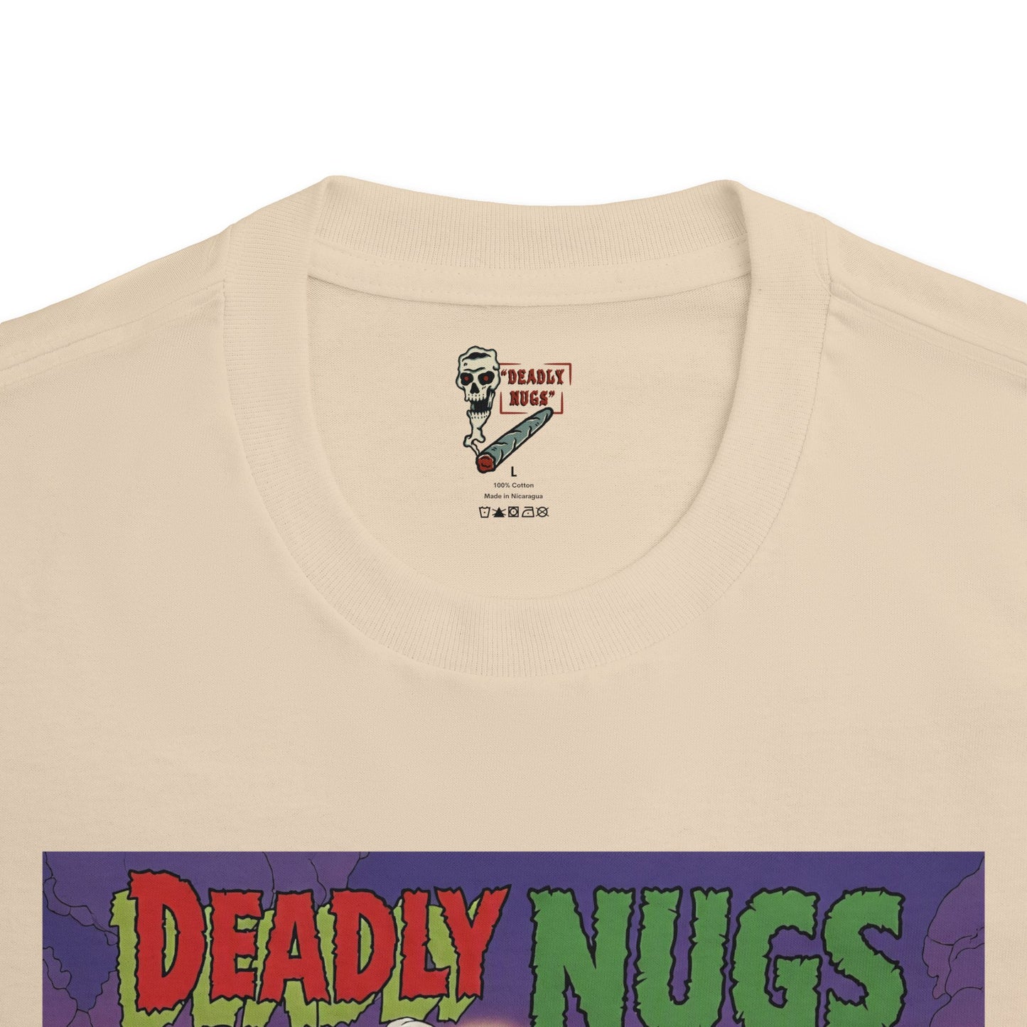 Savage Dankness / Barbarian Facing Off Against Feared Beast Graphic Tee / Vintage Bronze Age Adventure Pulp Comic Art Style / Wearable Art / 420 Underground Stoner Culture / DEADLY NUGS