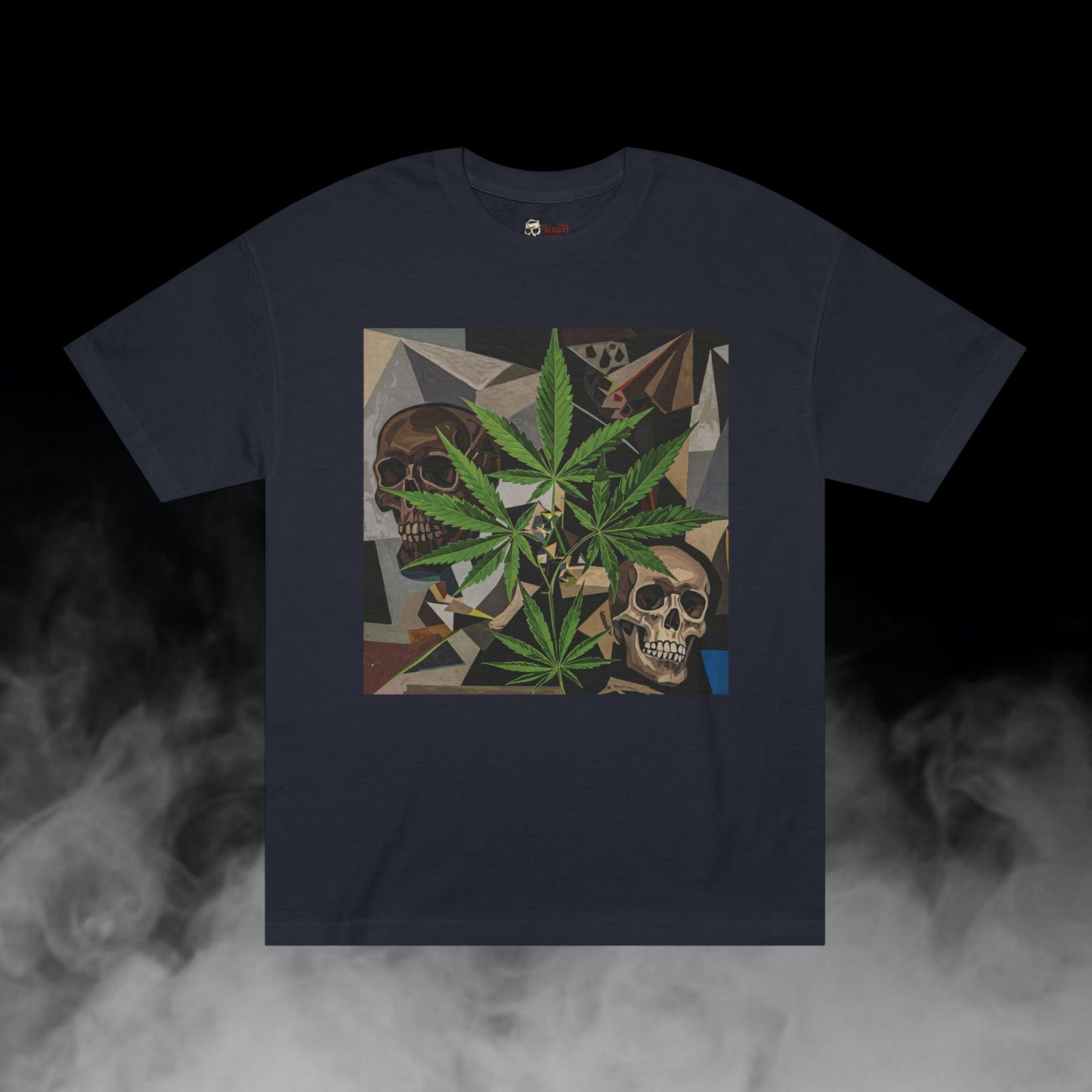 Plant Revelation / Skulls Cannabis Leaves Graphic Tee / Abstract Cubism Art Picasso Painting / 420 Underground Stoner Streetwear / DEADLY NUGS