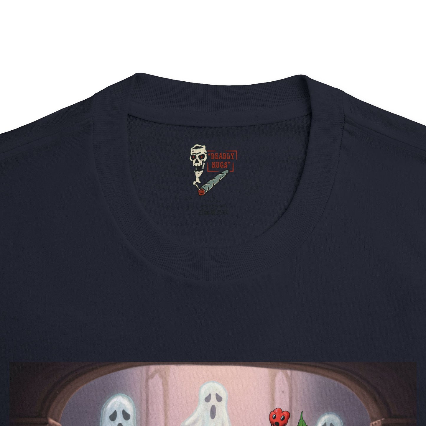 Creepy Mansion / Premium Unisex Graphic Tee Aesthetic Print Ghost Skeleton 420 / DEADLY NUGS