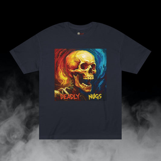 Intense Euphoria / Skull with Abstract Color Patterns Graphic Tee / Dark Obscure Art Abstract Painting / 420 Underground Stoner Streetwear / DEADLY NUGS