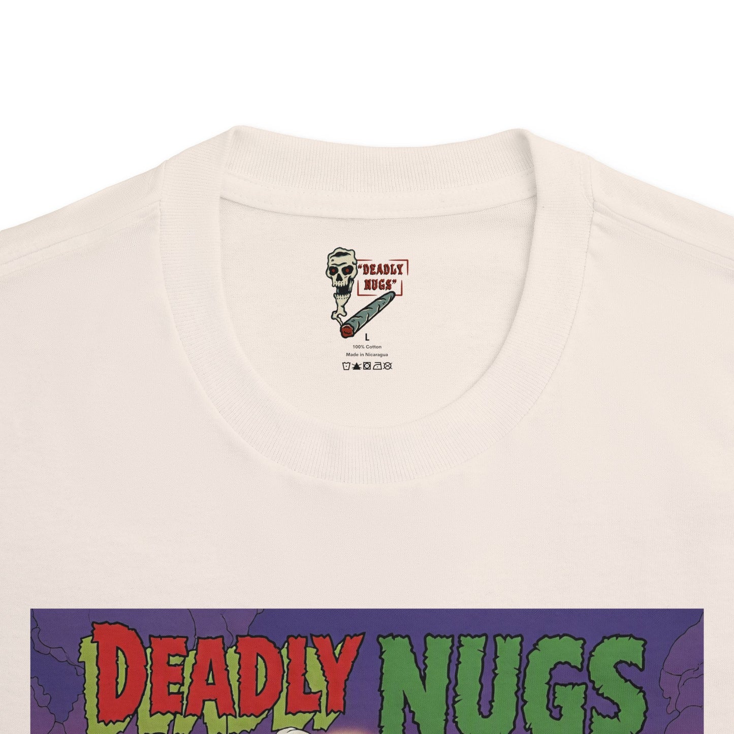 Savage Dankness / Barbarian Facing Off Against Feared Beast Graphic Tee / Vintage Bronze Age Adventure Pulp Comic Art Style / Wearable Art / 420 Underground Stoner Culture / DEADLY NUGS